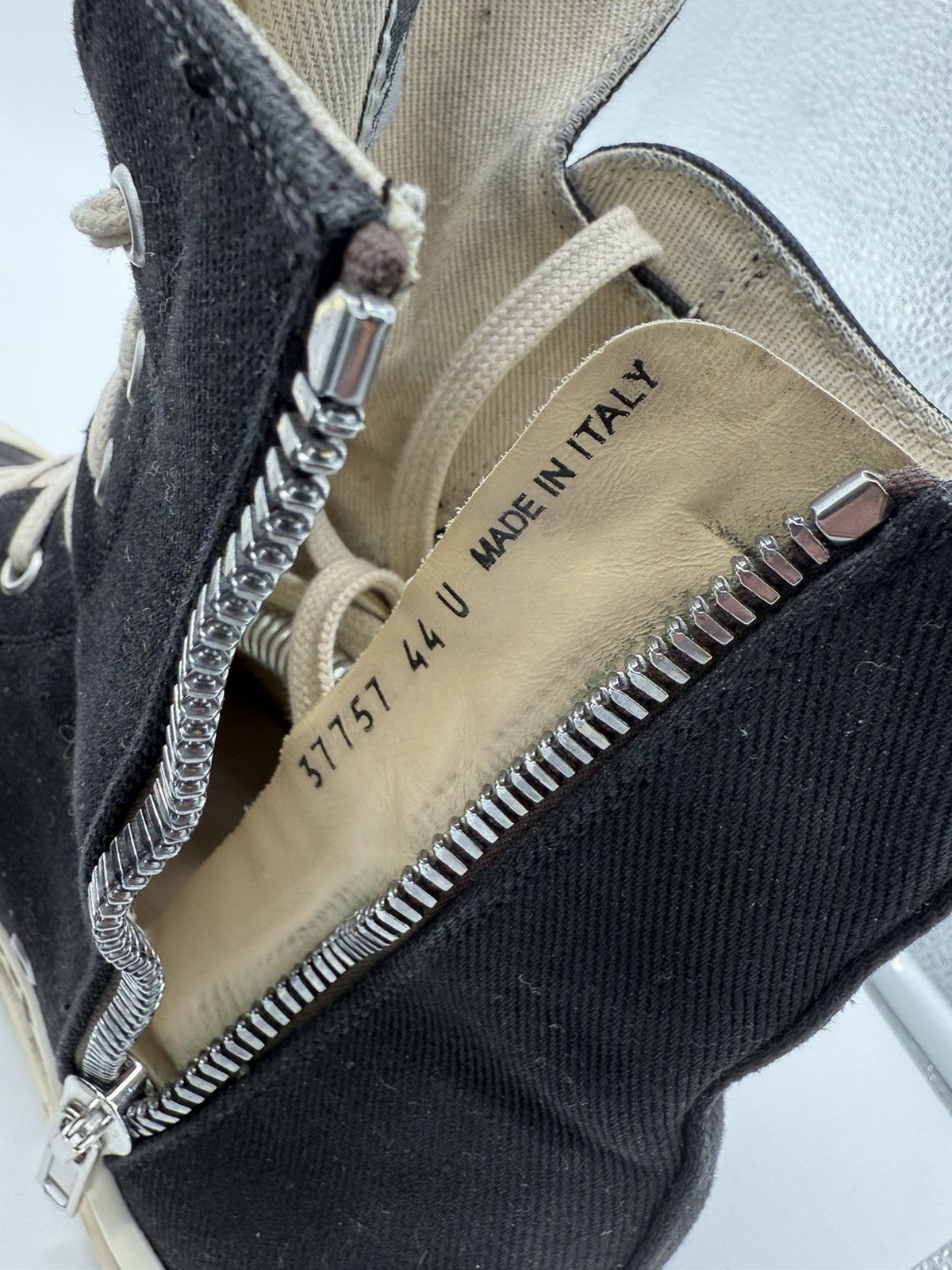 Rick Owens × Rick Owens Drkshdw Rick Owens DRKSHDW CARGO POCKET High Top Sneaks with Eyelets Size US 11 / EU 44 - 7 Thumbnail