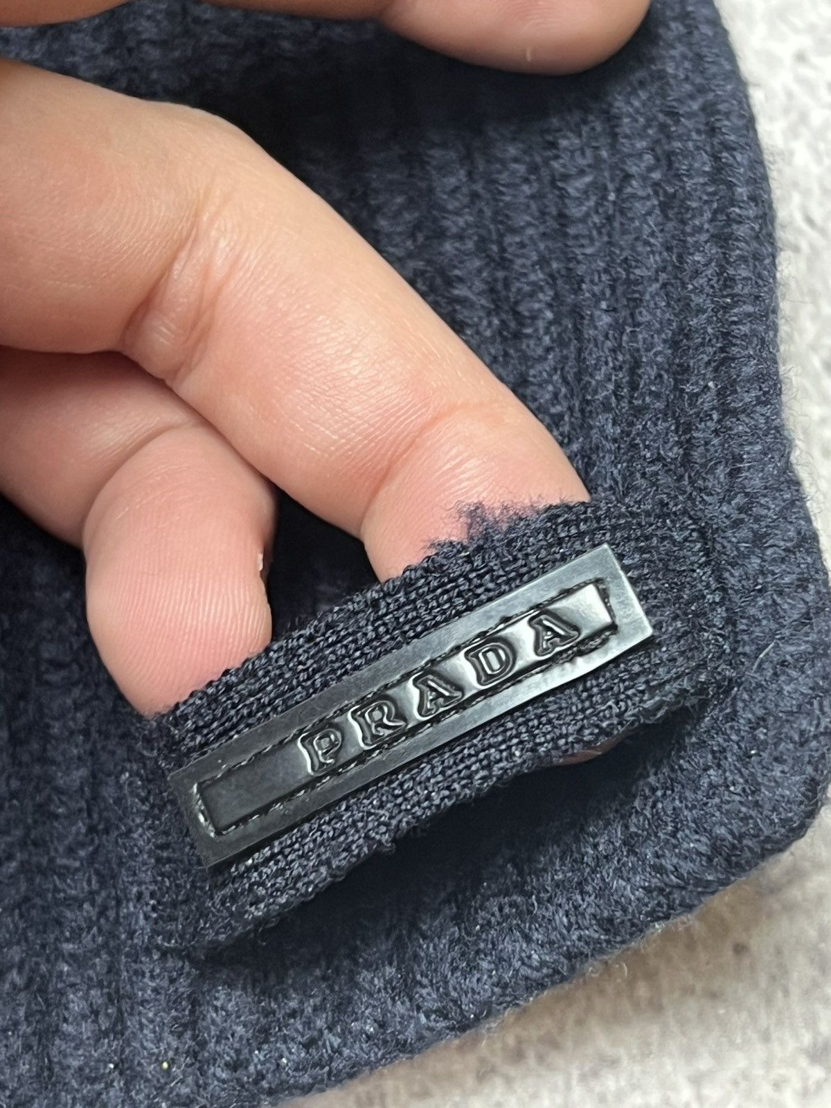 Prada Prada Anthracite Scarf Knitted Black Black Tab Vintage Size ONE SIZE - 3 Thumbnail