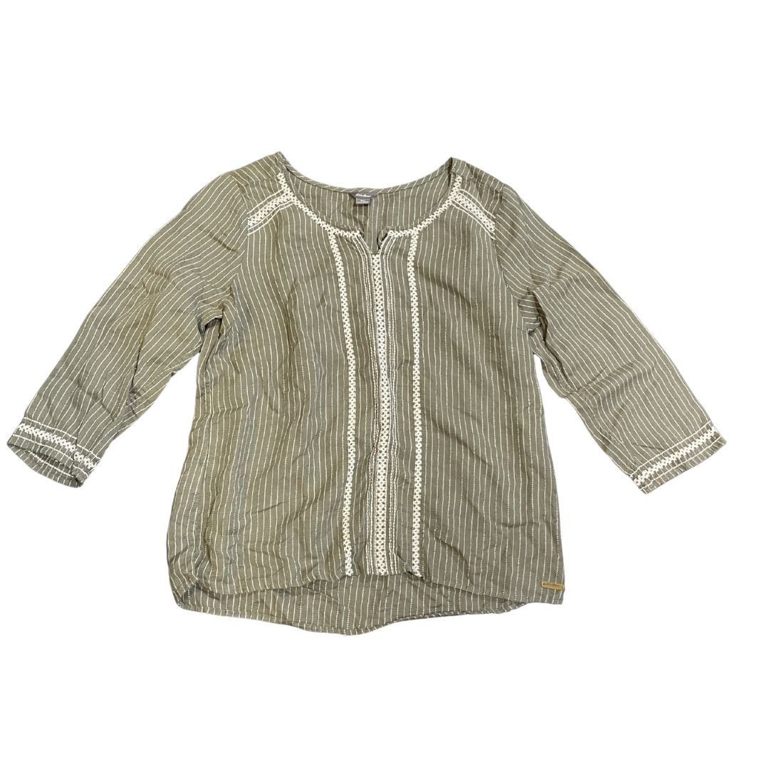 Eddie Bauer Boho Embroidered Tunic Blouse Top Peasant Cottage Linen Size M / US 6-8 / IT 42-44 - 1 Thumbnail