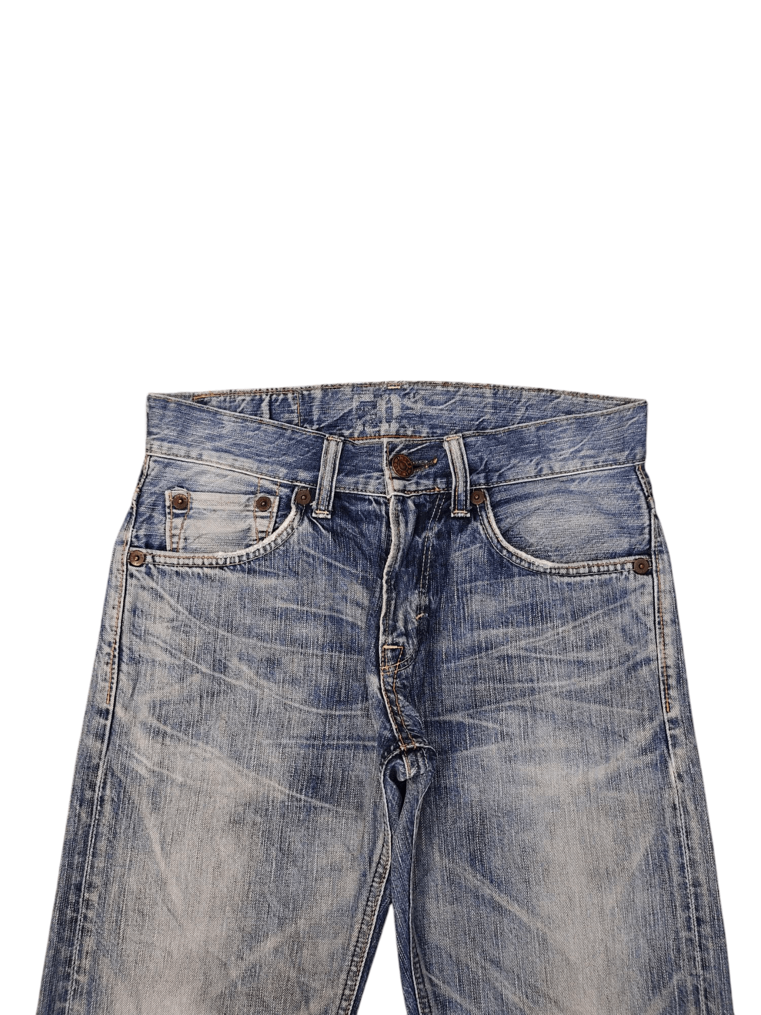 If Six Was Nine Vintage Edwin 503 Distress Faded Clawmark Denim Jeans Size US 29 - 3 Thumbnail