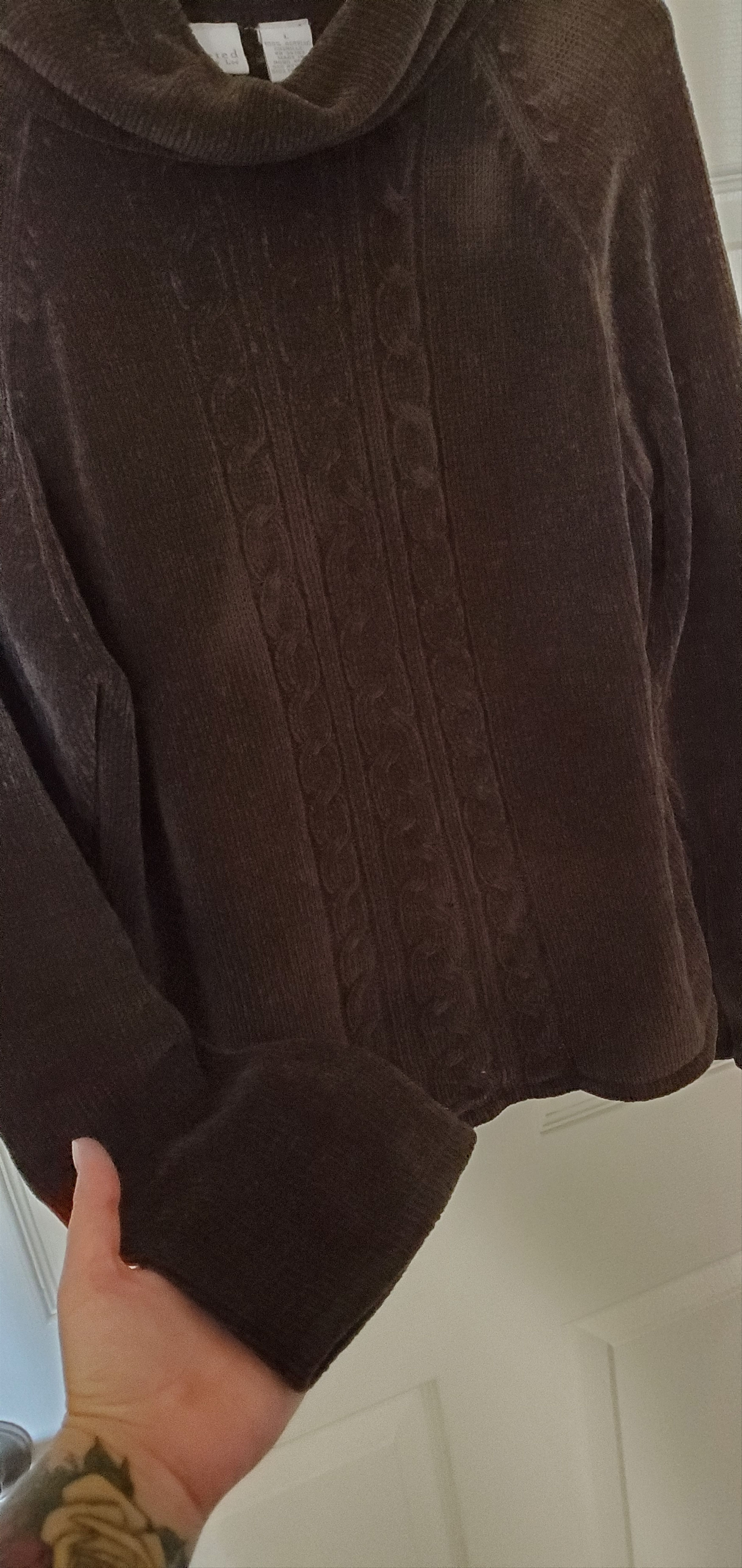 Vintage Vintage Brown Acrylic Chenille Smocked Turtleneck (size L) Size L / US 10 / IT 46 - 2 Thumbnail