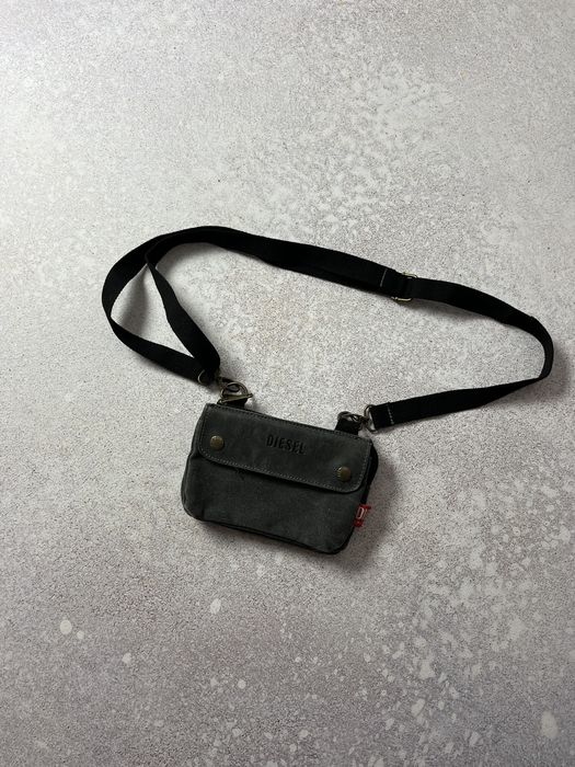 Y2K Vintage Diesel Canvas Cargo Crossbody Bag – Minimal Techwear Utility