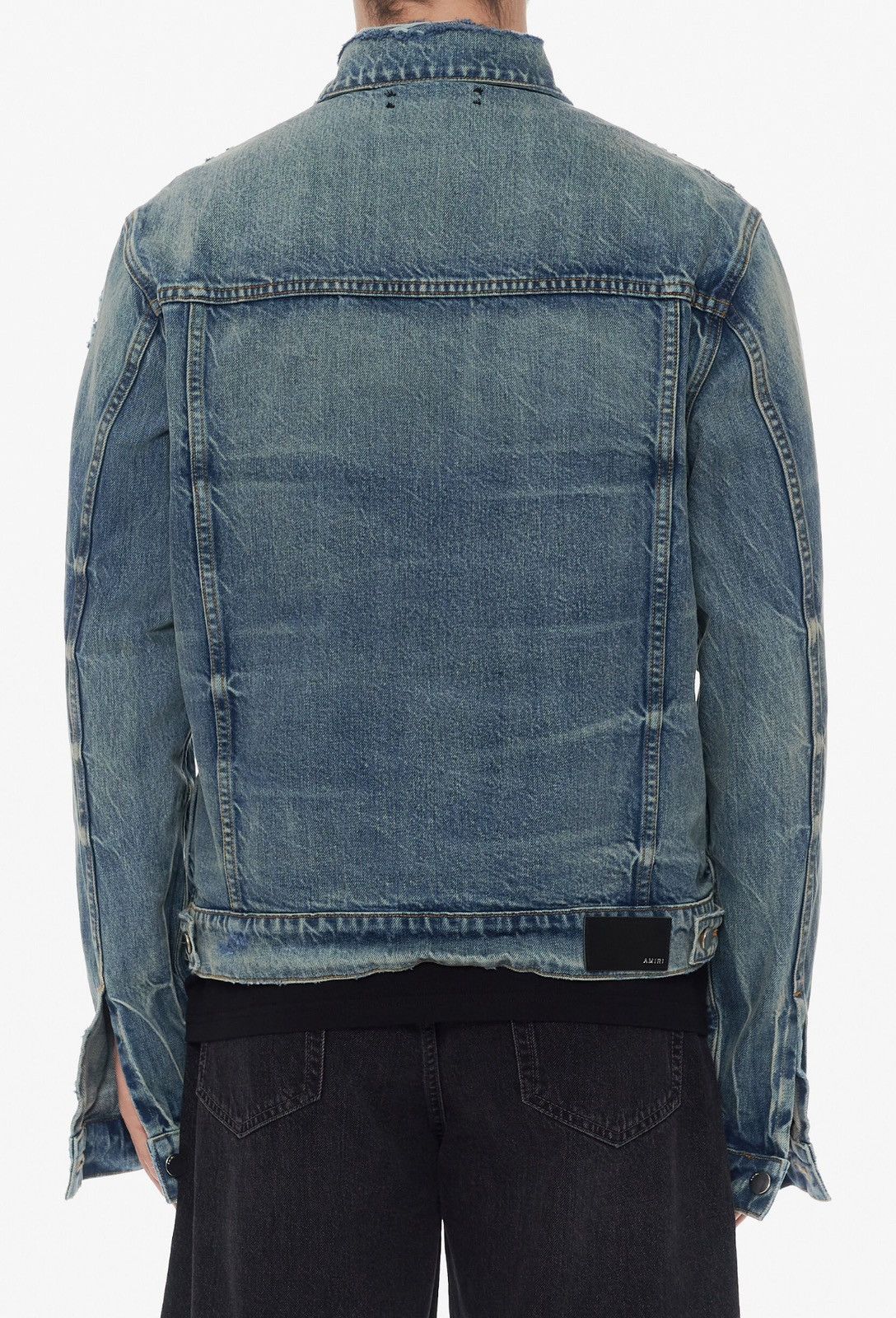 Amiri Last Size Amiri Distressed Effect Denim Jacket Size US M / EU 48-50 / 2 - 2 Thumbnail