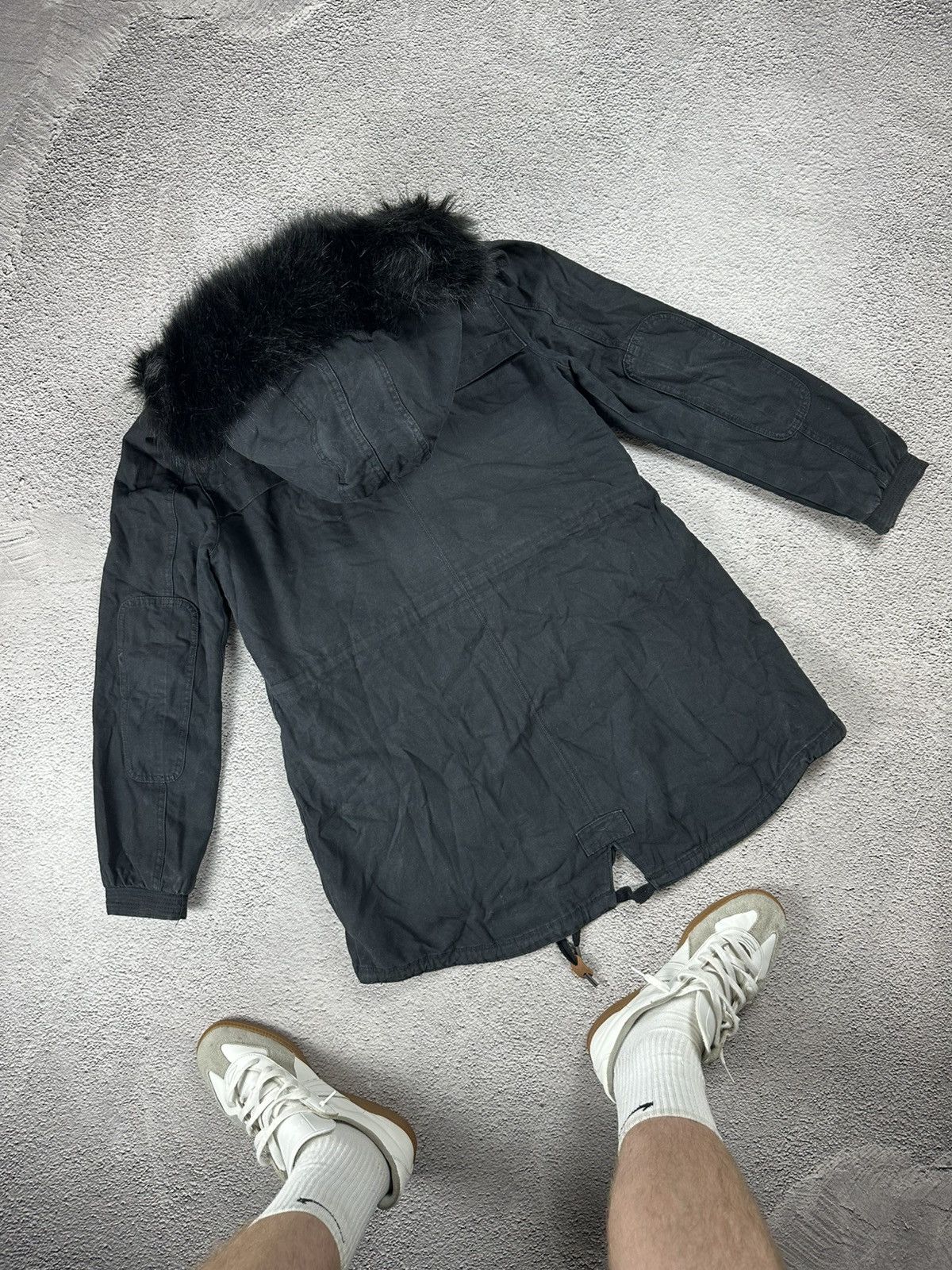 Adidas Vintage Adidas Fur Denim Jacket Faded Parkas Y2K Style Size M / US 6-8 / IT 42-44 - 2 Thumbnail
