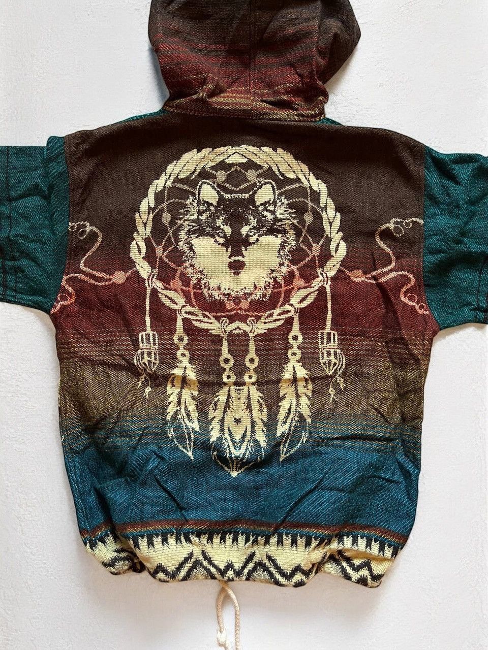 Vintage VINTAGE WOOL ZIP HOODIE WOLFES INDIANS REDHEAD Y2K Size US M / EU 48-50 / 2 - 2 Thumbnail