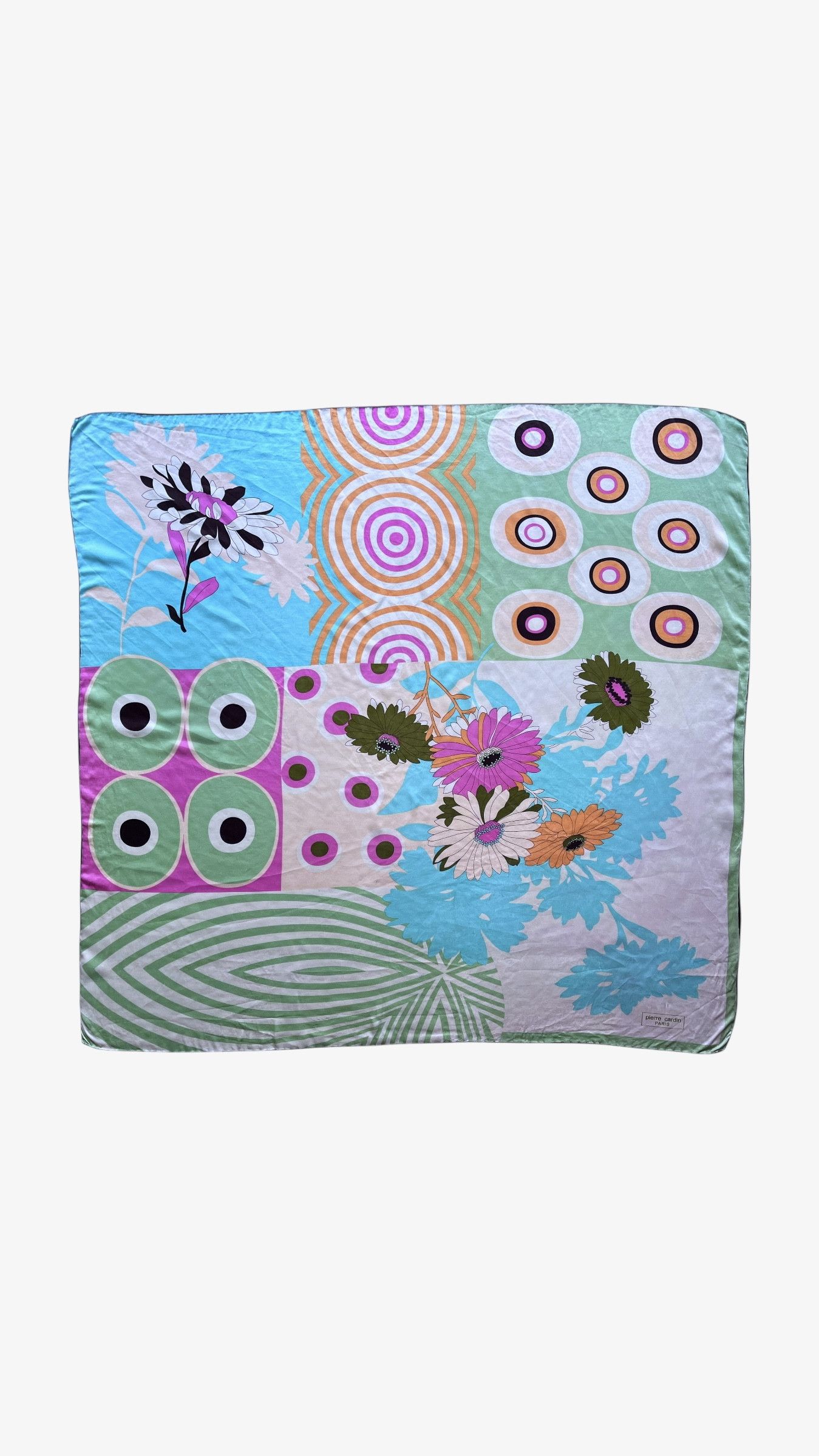 Pierre Cardin Vintage 90s Pierre Cardin Floral & Polka Dot Silk Scarf Size ONE SIZE - 1 Thumbnail