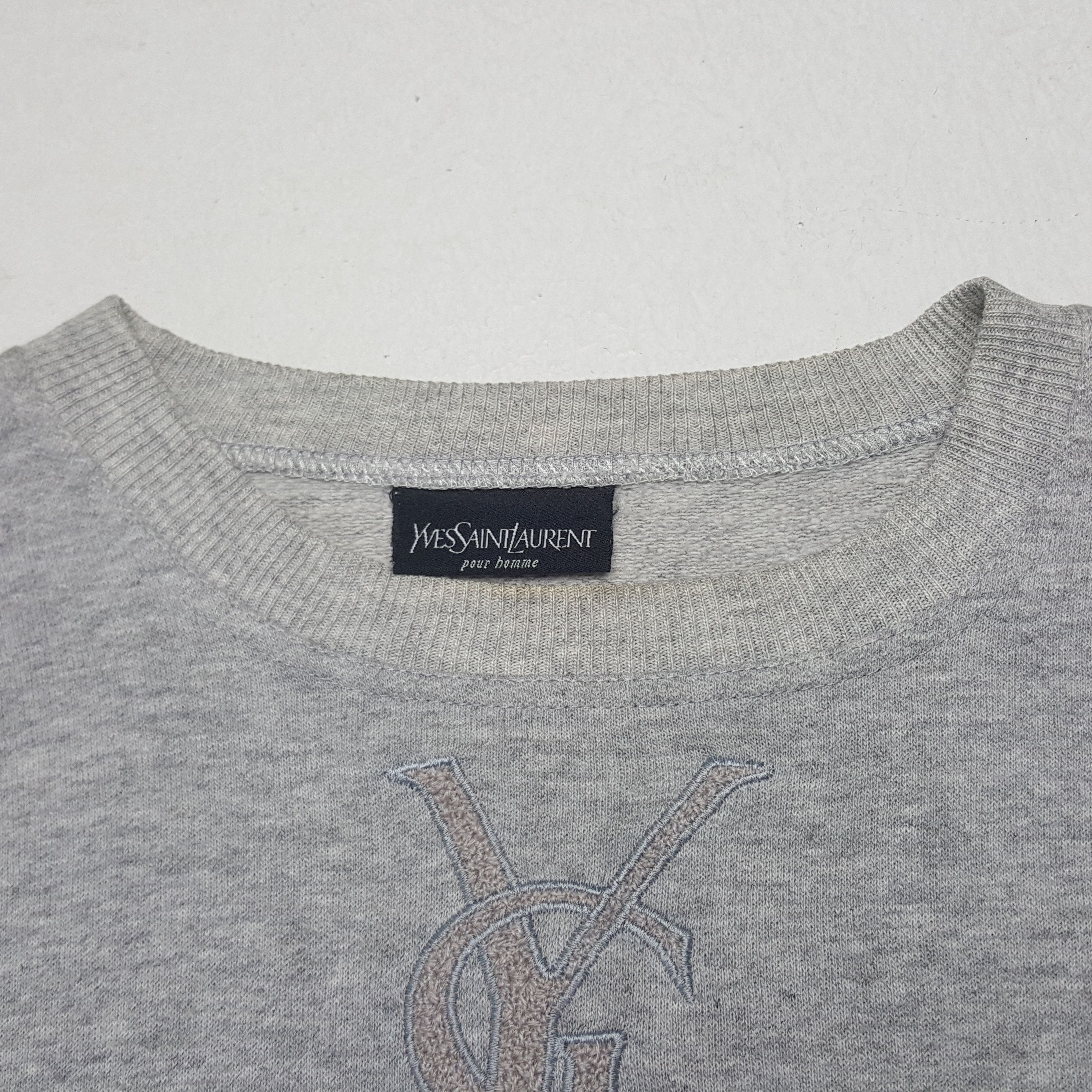 Vintage Vintage Yves Saint Laurent Embroidery Logo Sweatshirt Size M / US 6-8 / IT 42-44 - 4 Thumbnail