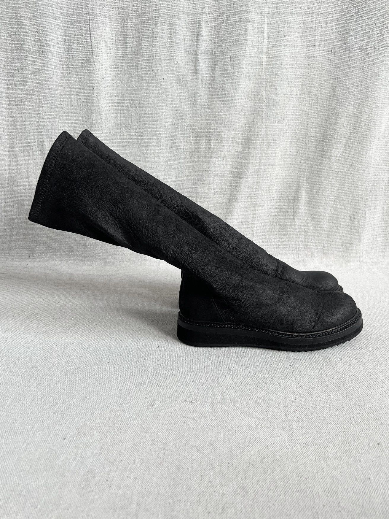 Rick Owens Rick Owens Blistered Leather Creeper Sock Boots Size US 6.5 / IT 36.5 - 1 Thumbnail
