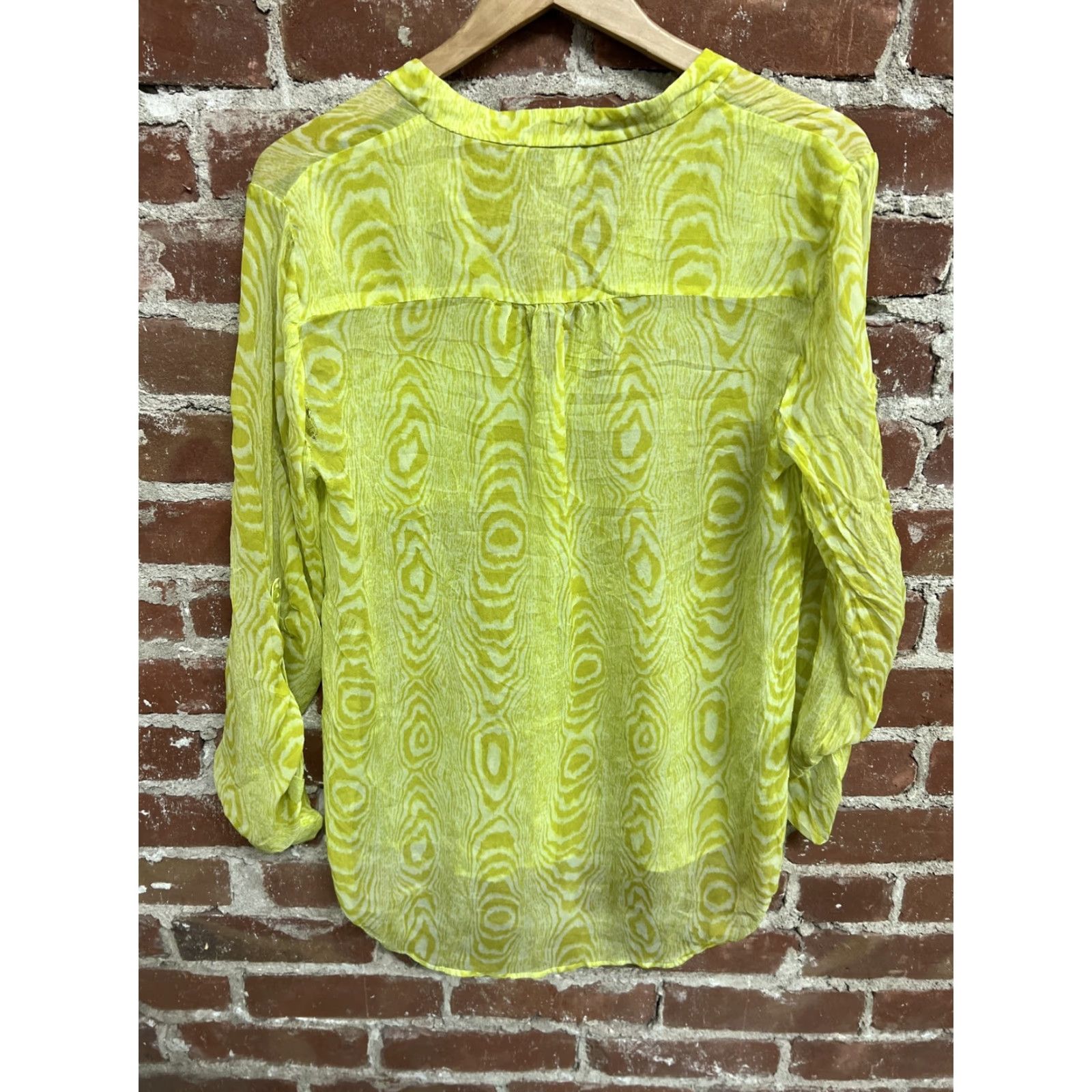 Diane von Furstenberg diane von furstenberg Womens Green Silk Button Blouse Size 12 Size XL / US 12-14 / IT 48-50 - 3 Thumbnail