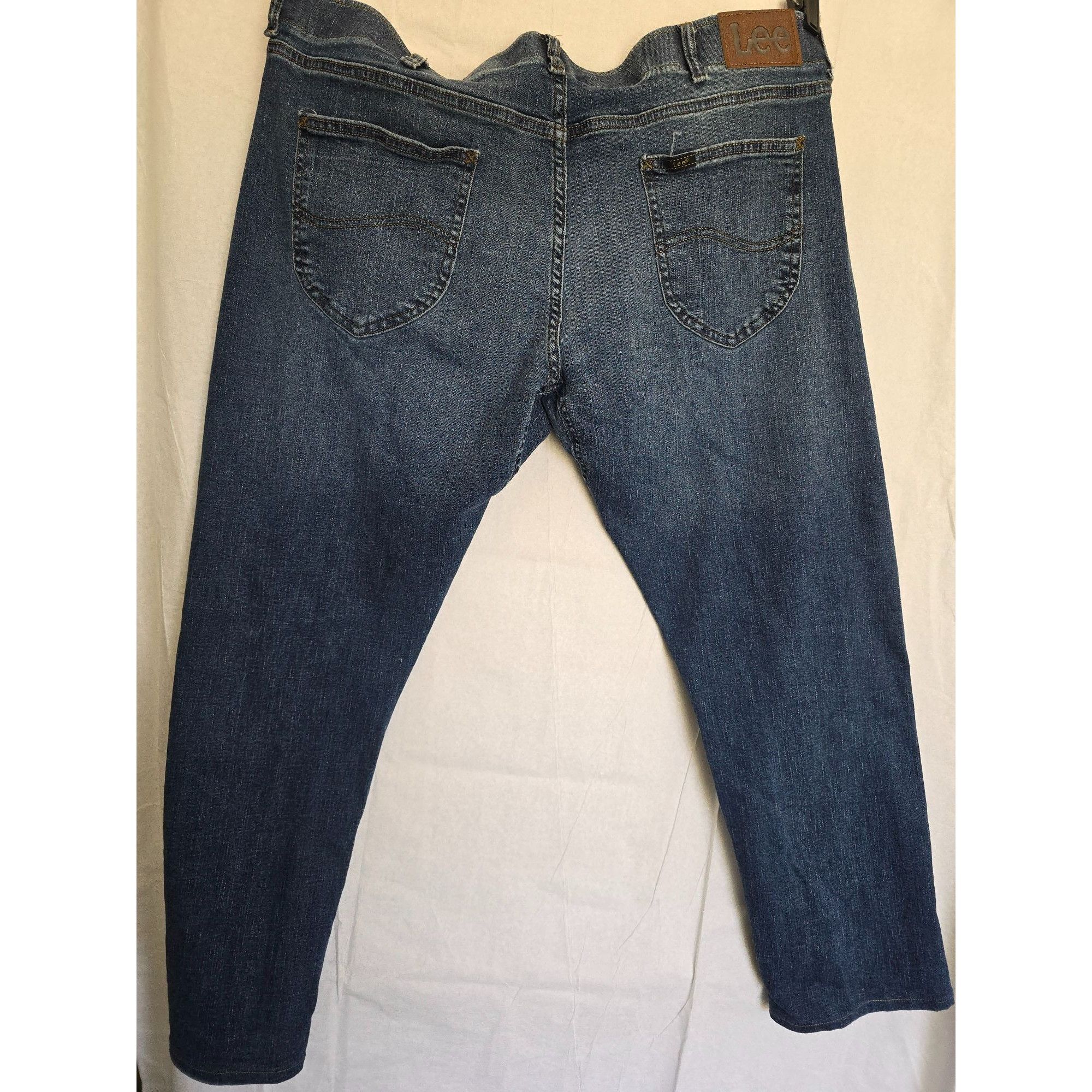 Lee Lee Slim Straight Jeans Size 40x30 Men's Denim Pants Blue Co Size US 28 / EU 44 - 4 Thumbnail