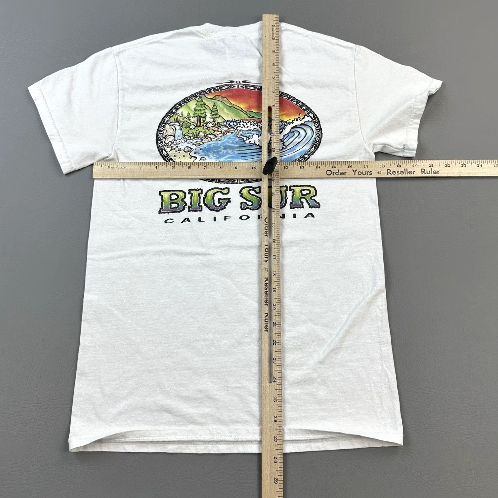 Gildan Vintage Big Sur California Shirt Mens Small White Graphic Beach Surf Tee Y2K Size US S / EU 44-46 / 1 - 5 Thumbnail