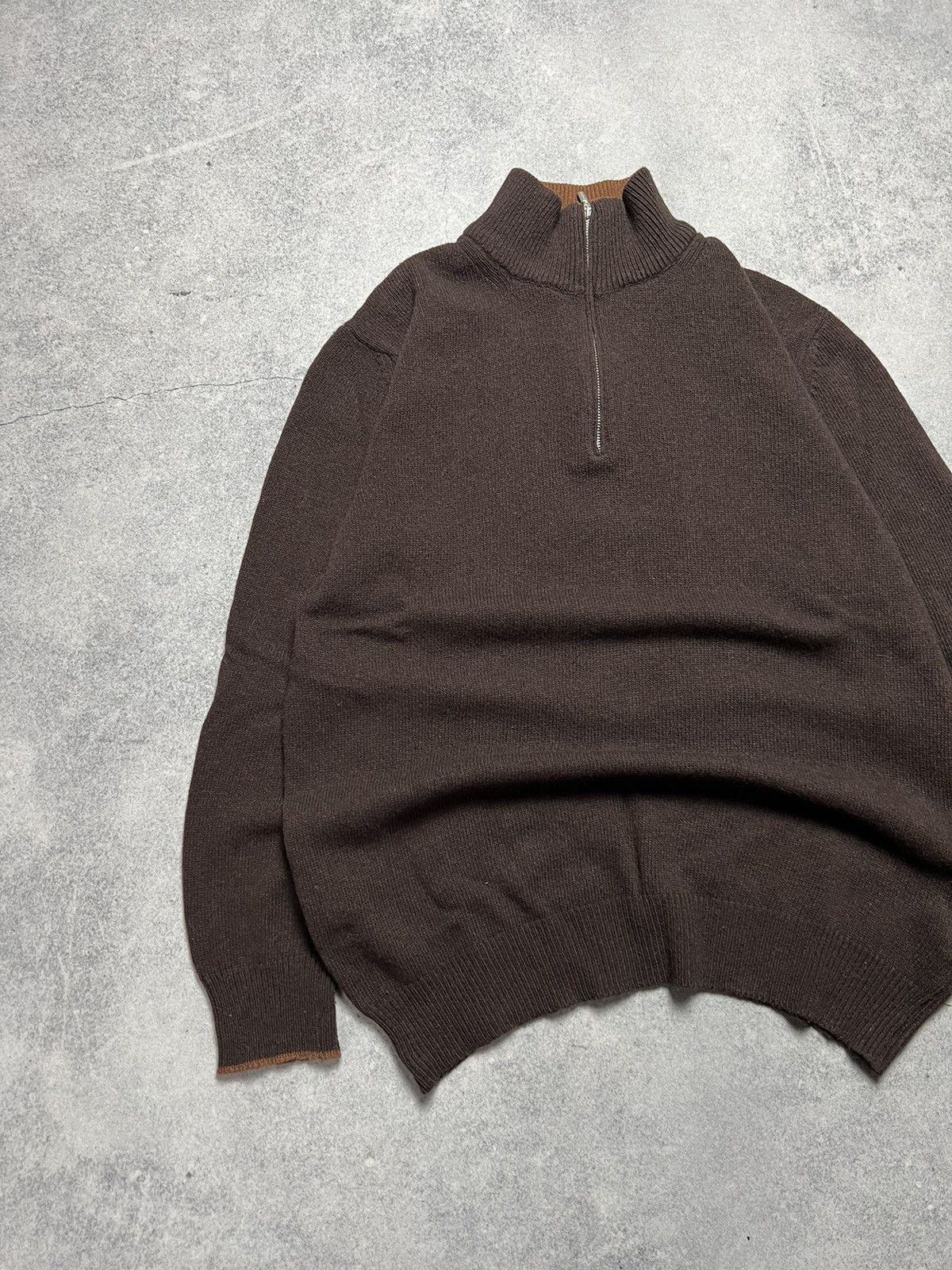 Boggi Vintage Boggi Faded 1/4 Zip Old Money Wool Knit Sweater Size US L / EU 52-54 / 3 - 2 Thumbnail