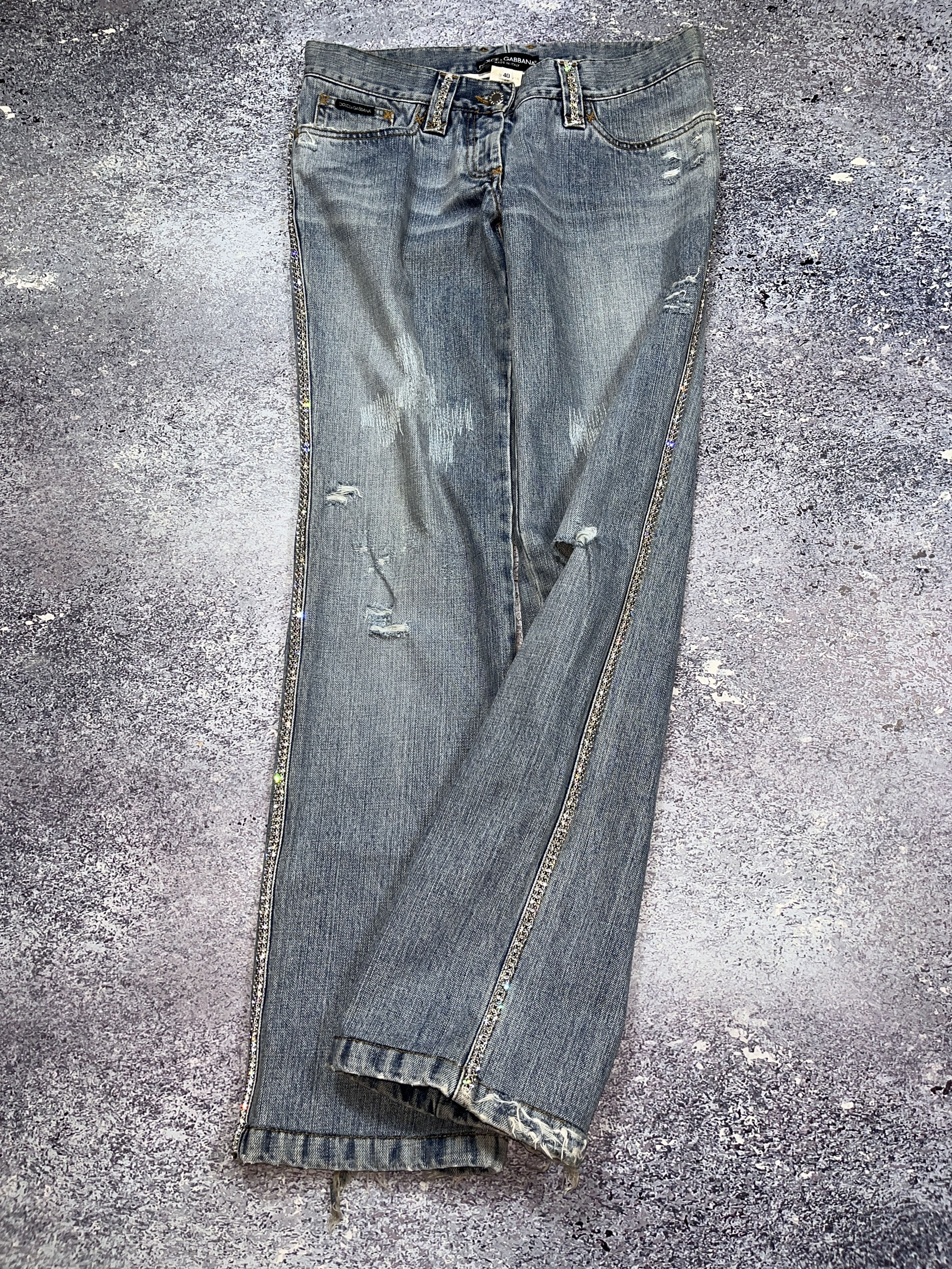 Dolce & Gabbana Dolce&Gabbana Spring Summer Denim Pants Jeans Swarovski Size 27" / US 4 / IT 40 - 4 Thumbnail