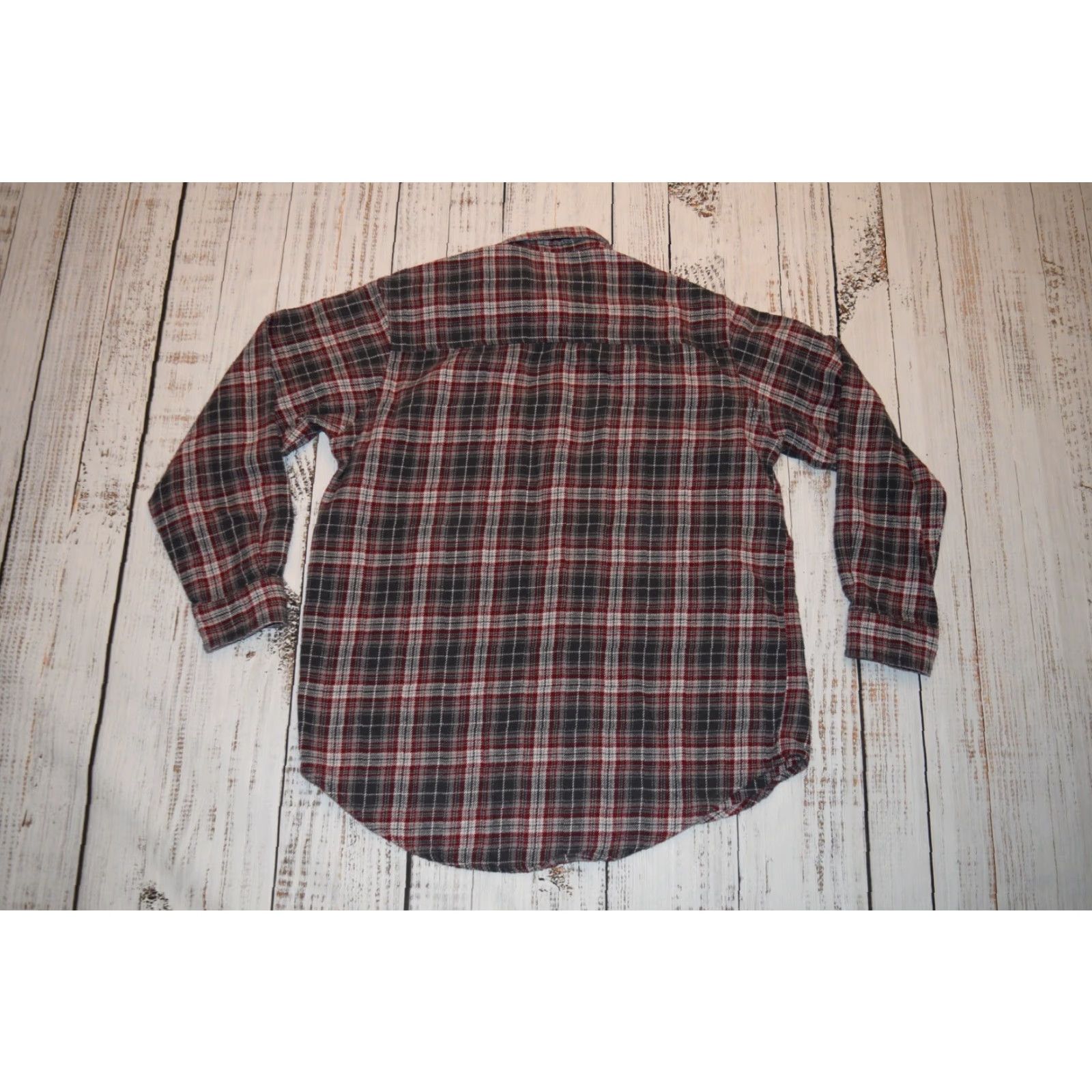 Wrangler WRANGLER RIGGS MENS WORKWEAR FLANNEL SHIRT LARGE RED GRAY PLAID EUC Size US L / EU 52-54 / 3 - 7 Thumbnail
