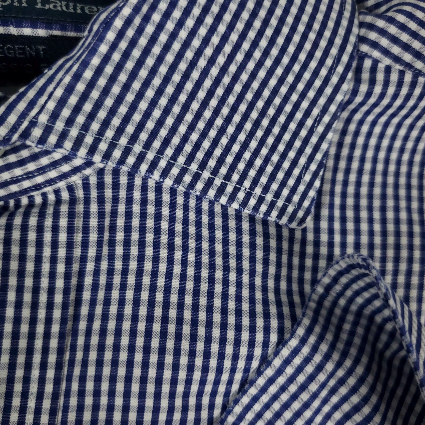 Ralph Lauren Ralph Lauren Dress Shirt Mens Size 15.5 Blue Check Button Down Long Sleeve Modern Size 40R - 4 Thumbnail