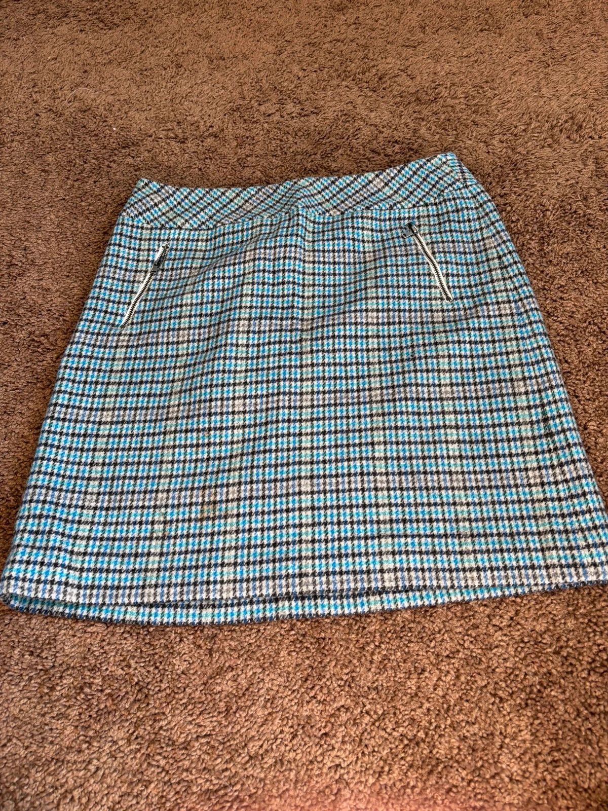 Talbots Talbots Skirt Women's Blue Black Wool Blend Plaid A-Line Size 30" / US 8 / IT 44 - 2 Thumbnail