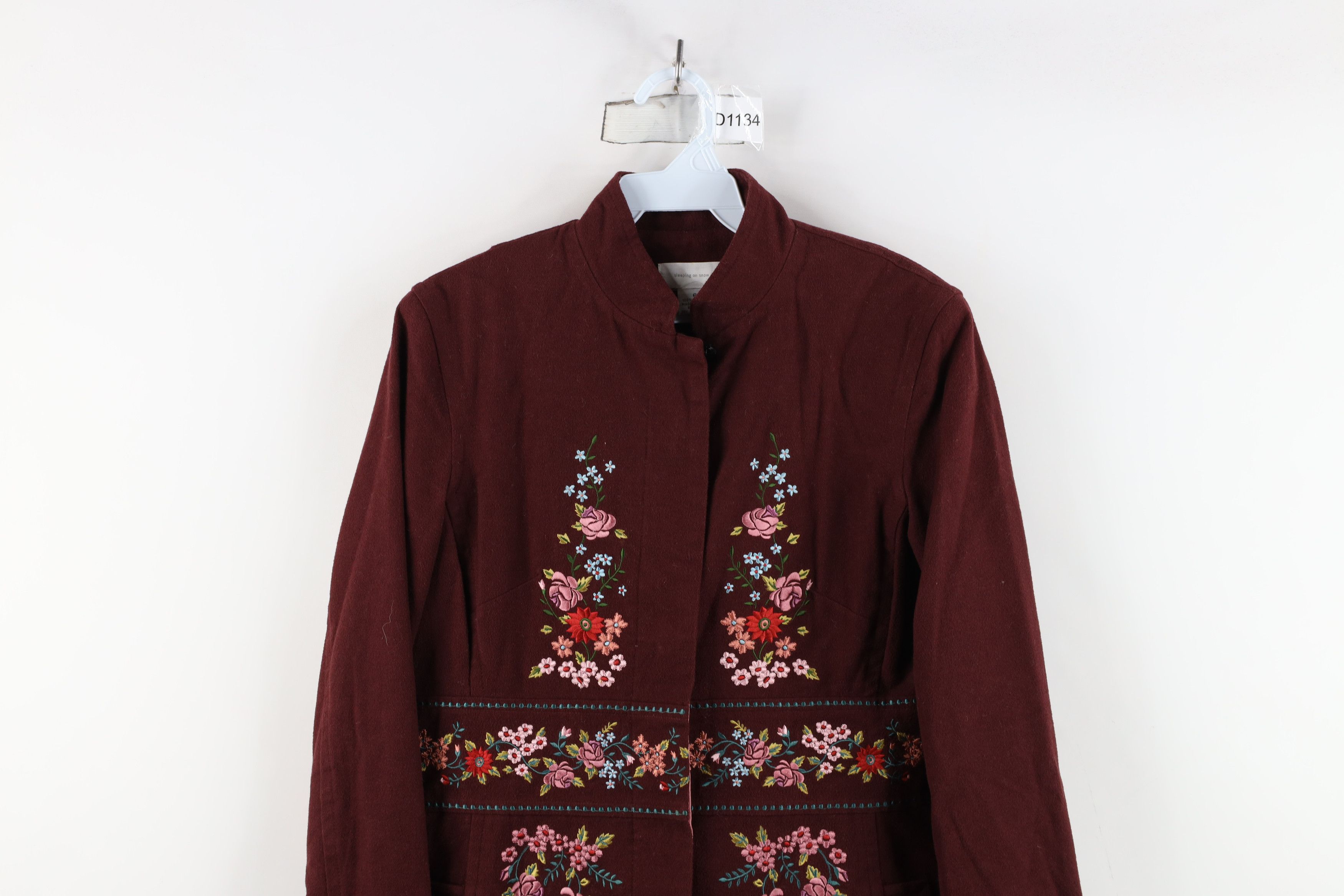 Sleeping On Snow Anthropologie Embroidered Flower Jacket