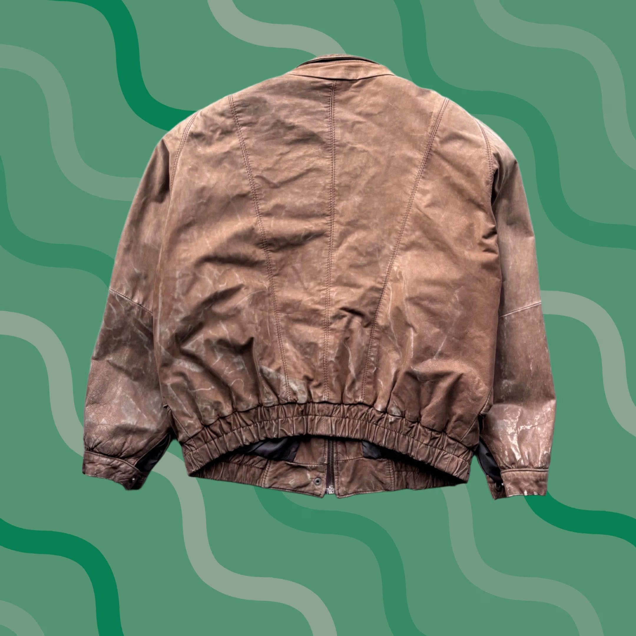 Vintage VINTAGE Comint Brown Leather Bomber Jacket Mens L Size US L / EU 52-54 / 3 - 1 Thumbnail