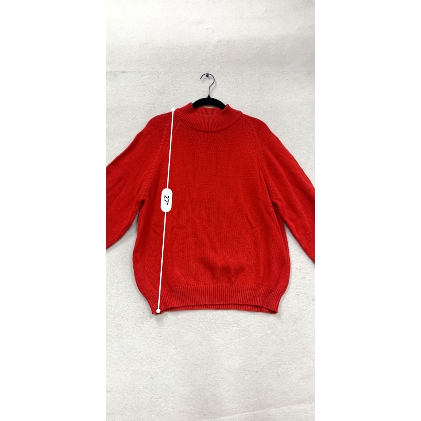 Vintage VINTAGE American Weekend Sweater Shirt Womens L Red 100% Cotton Knit Turtleneck Long Sleeve Wool? Size L / US 10 / IT 46 - 7 Thumbnail