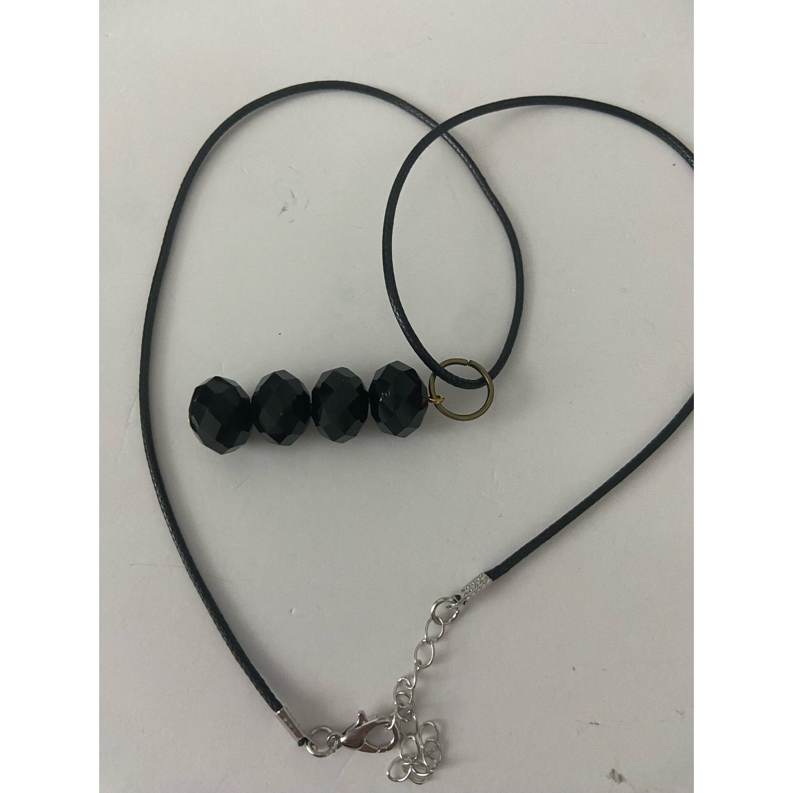 Handmade Big black glass bead pendant necklace Size ONE SIZE - 4 Thumbnail