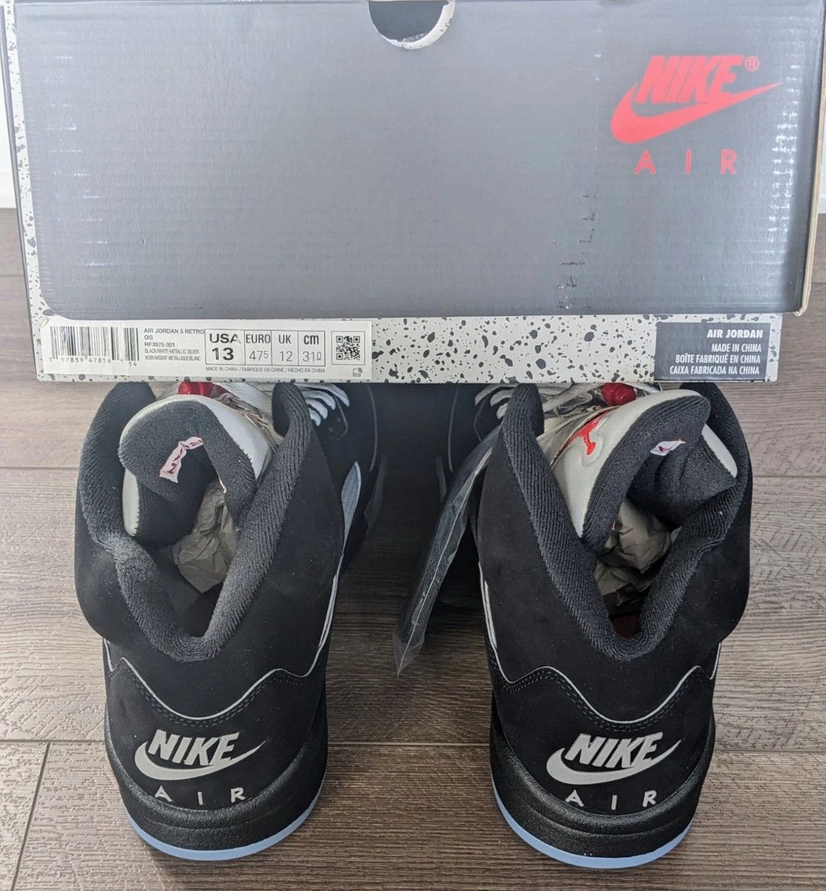 Jordan Brand Jordan 5 OG “Black Metallic” Reimagined Size US 12 / EU 45 - 6 Thumbnail