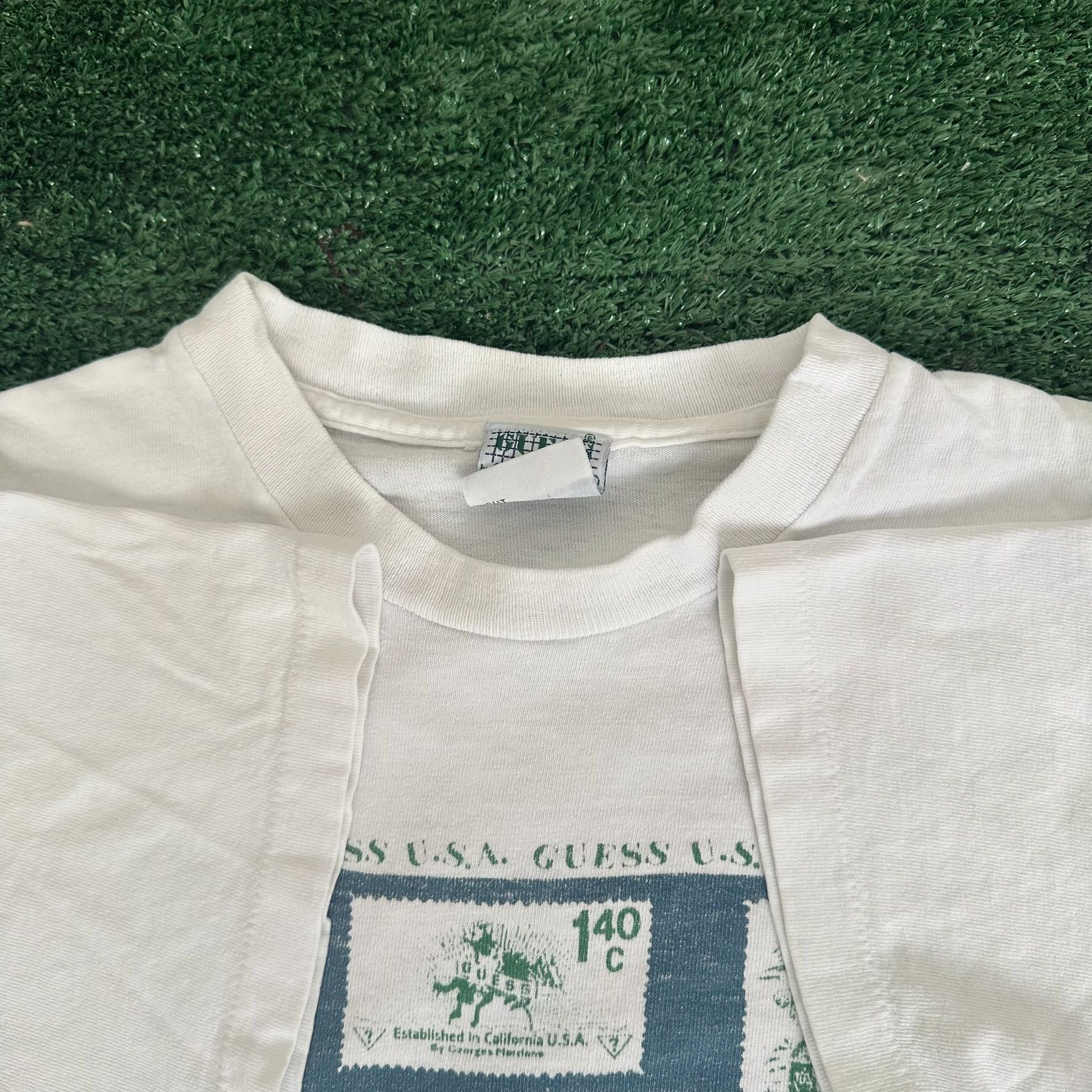 Guess Vintage 80s Guess USA Stamps T-Shirt Single Stitch Preppy Ge Size US L / EU 52-54 / 3 - 5 Thumbnail