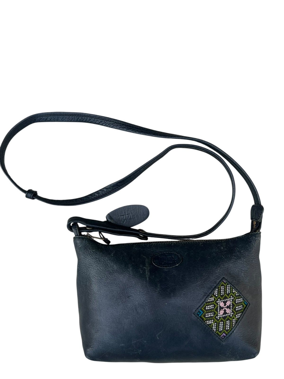 Leather Vintage Ibiza Japan Patina Scratches Black Leather Bag Size ONE SIZE - 5 Thumbnail