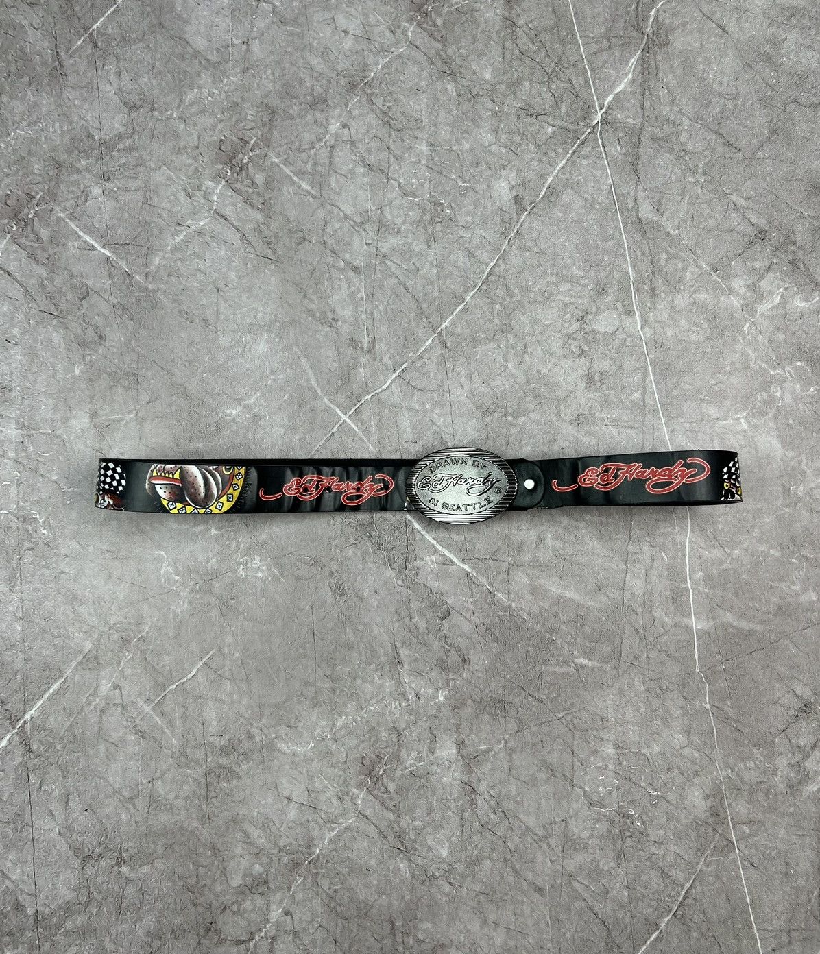 Ed Hardy Ed Hardy Overprint Belt Rhinestones Vintage Drip Y2K Size ONE SIZE - 7 Thumbnail