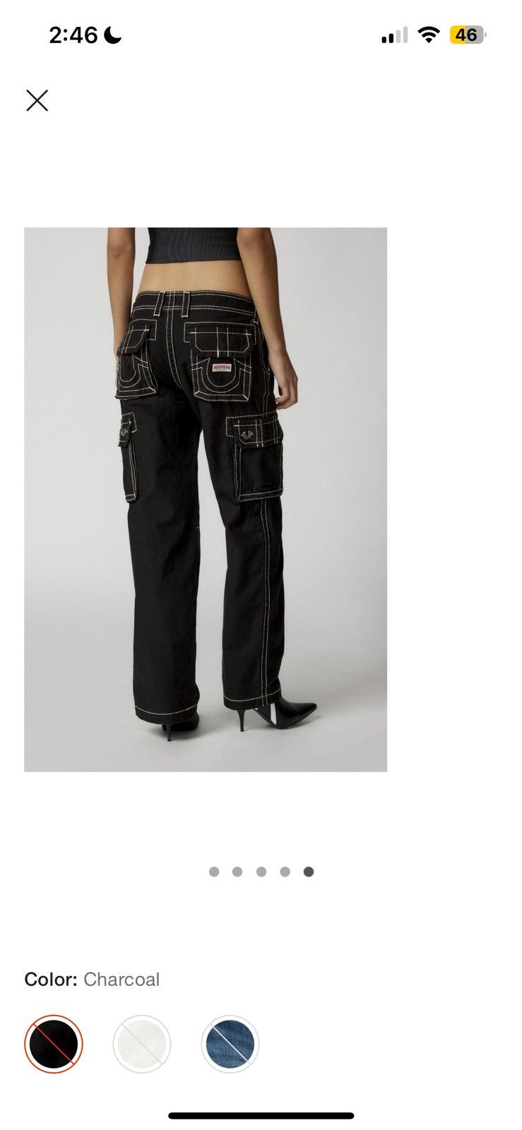 True Religion True Religion x Urban Outfitters Exclusive Black Cargo Jeans Size 29" - 9 Thumbnail