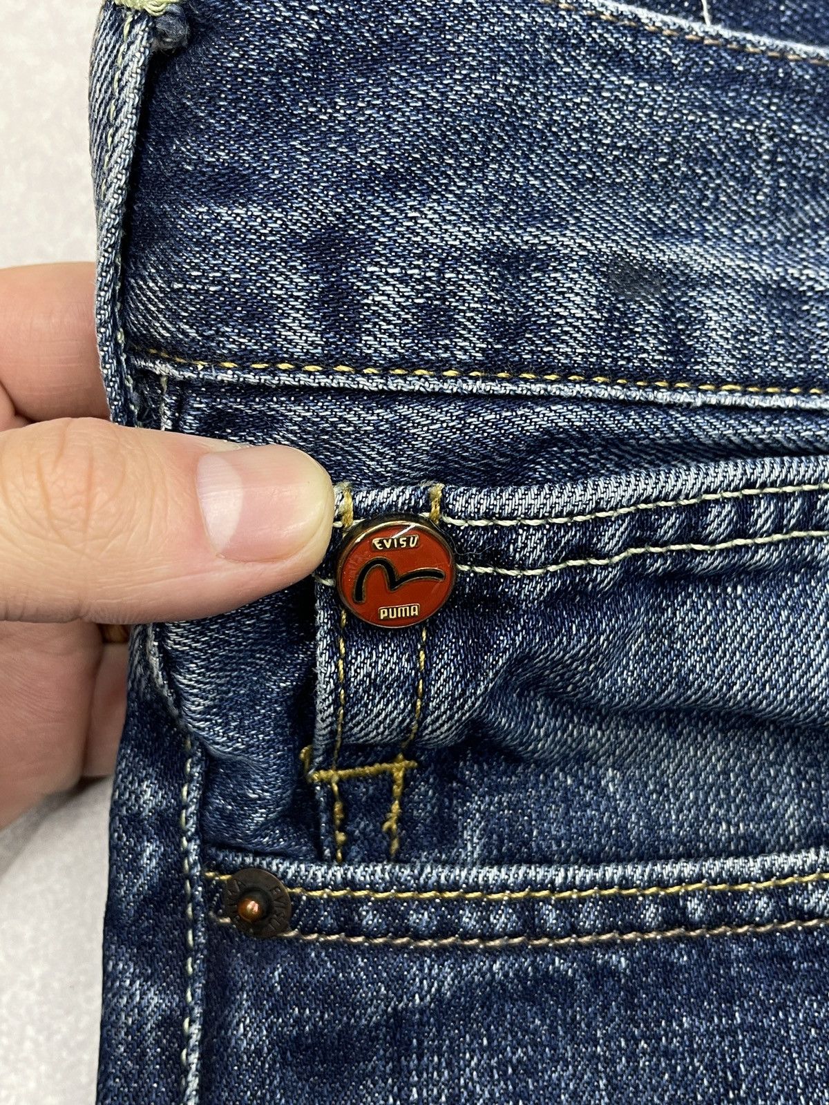 Evisu Vintage Evisu x Puma Denim Jeans Blue Collaboration Japanese Size US 36 / EU 52 - 12 Thumbnail