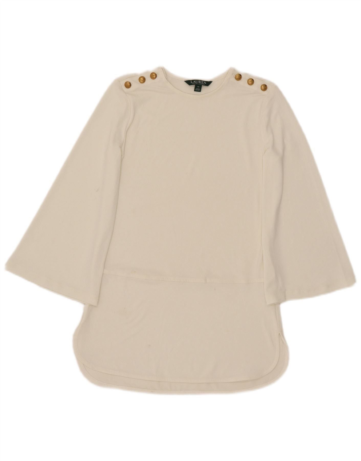 Ralph Lauren Womens 3/4 Sleeve Tunic Top UK 6 XS White Size XXS / US 00 / IT 34 - 1 Thumbnail