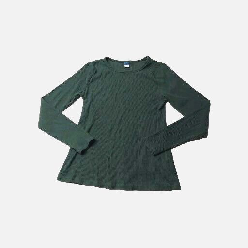 Old Navy Old Navy Ribbed Shirt Women Junior Large Dark Green Stretch Size L / US 10 / IT 46 - 1 Thumbnail