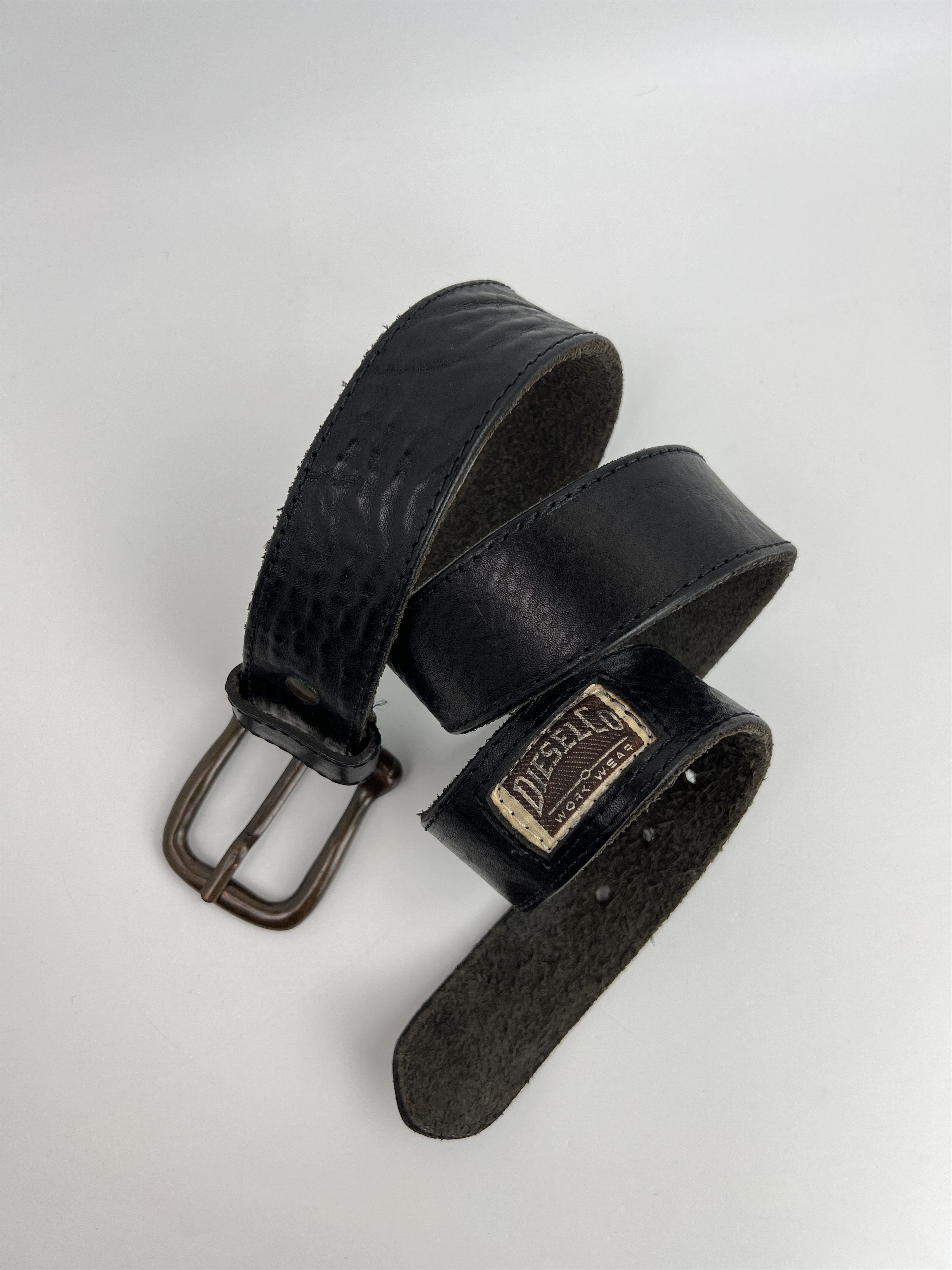 Diesel Vintage Diesel Work Wear Black Leather Belt Size ONE SIZE - 2 Thumbnail
