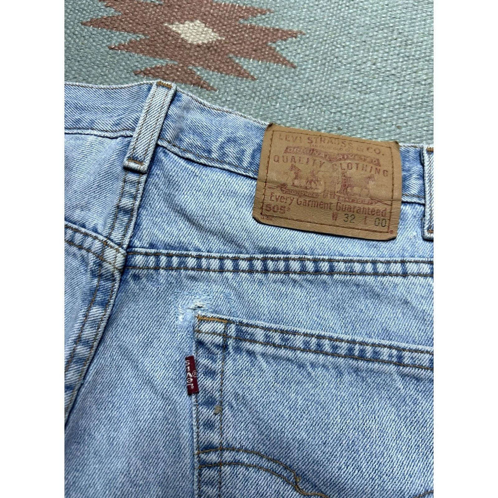 Levi's VINTAGE Levi’s 550 Jeans Shorts Jorts Regular Fit Light Wash 90s Y2K Skater 32 Mens Jeans Shorts Blue Denim Size US 32 / EU 48 - 4 Thumbnail