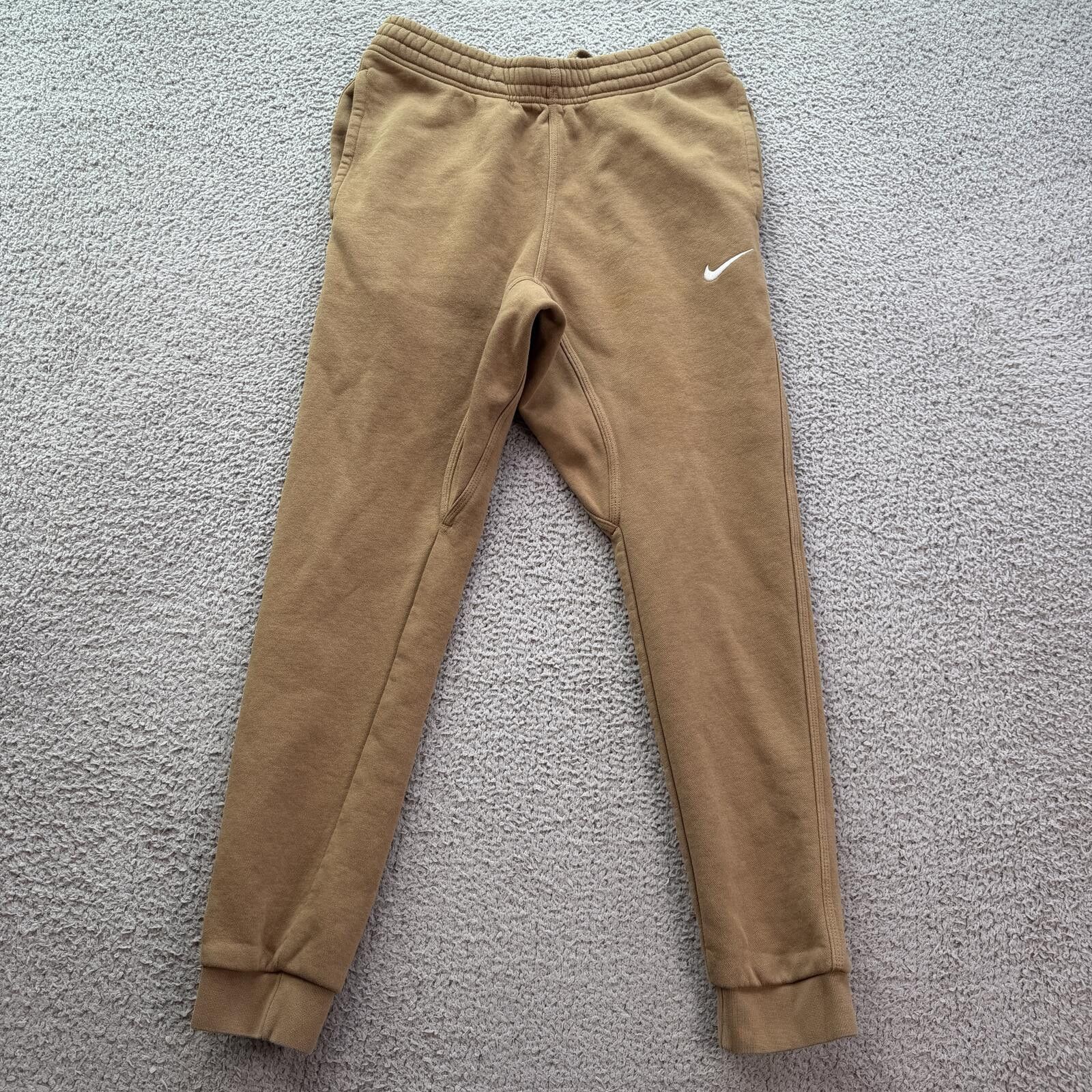 Nike Nike Brown Fleece Jogger Sweatpants Small Tan Swoosh Pants Size US 30 / EU 46 - 1 Thumbnail