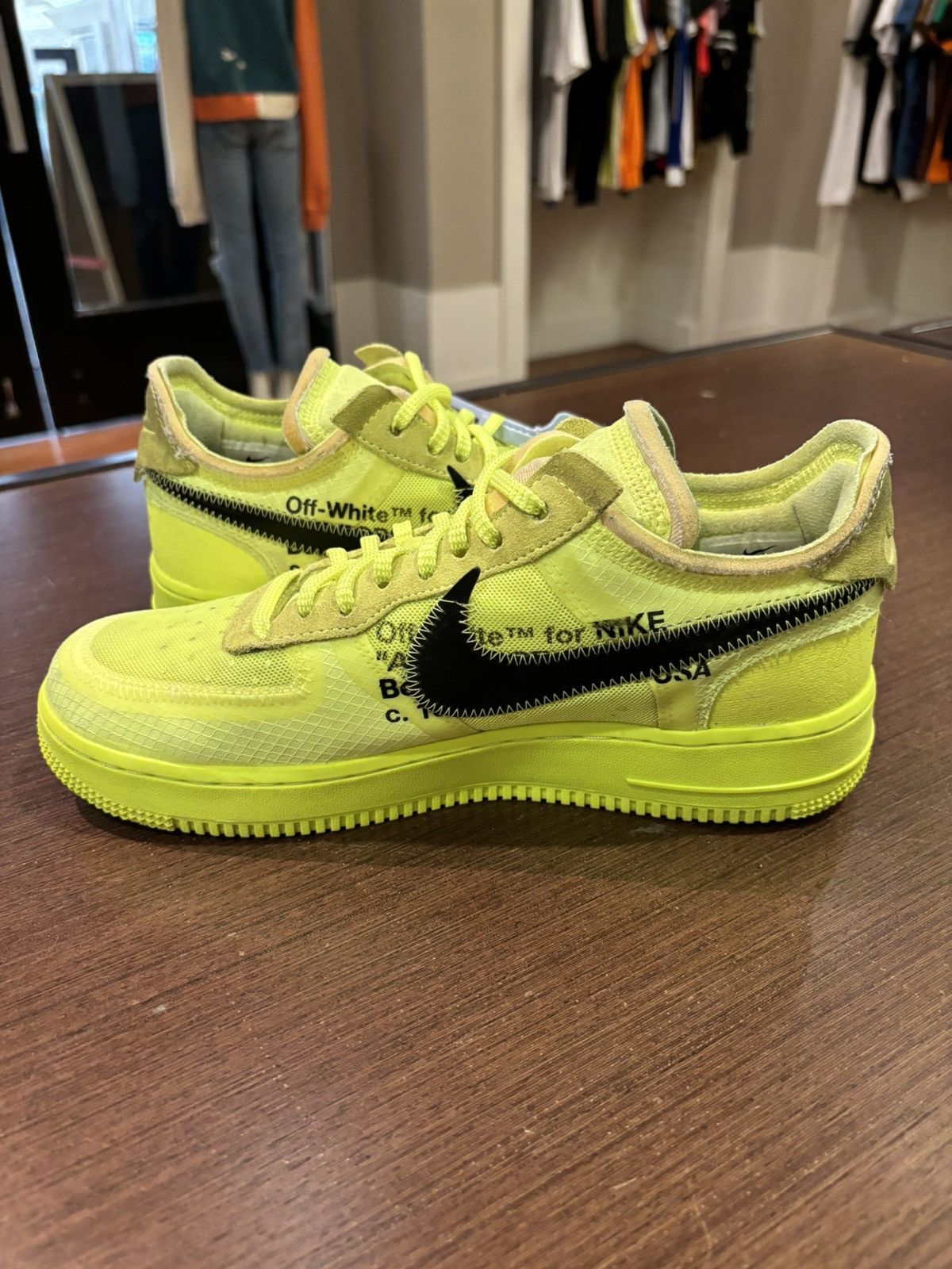 Nike × Off-White Nike Off-White Air Force 1 Low ‘Volt’ Size US 8 / EU 41 - 3 Thumbnail