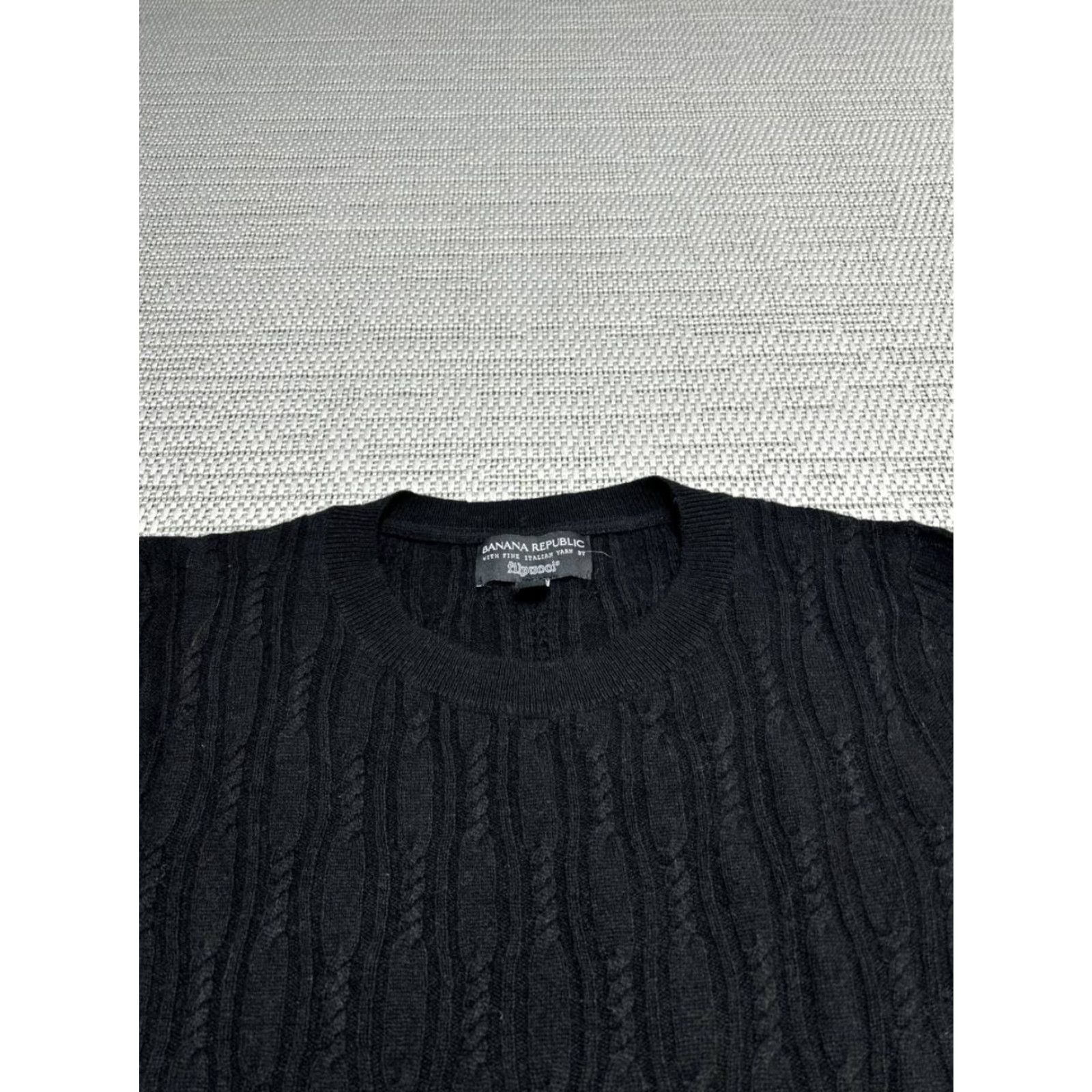 Banana Republic Banana Republic Sweater Womens Medium Black Merino Wool Cable Knit Pullover Warm Fall Winter Casual Size M / US 6-8 / IT 42-44 - 3 Thumbnail