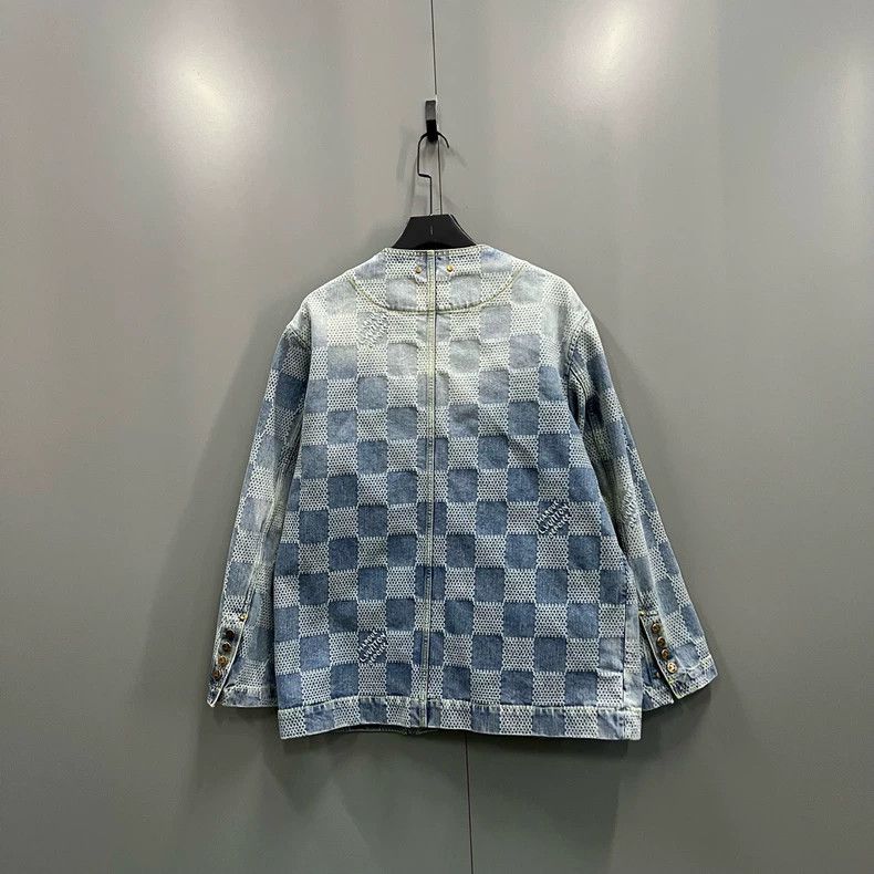 Louis Vuitton Louis Vuitton Blue plaid printed denim jacket 2501-Nextarro Size US M / EU 48-50 / 2 - 2 Thumbnail