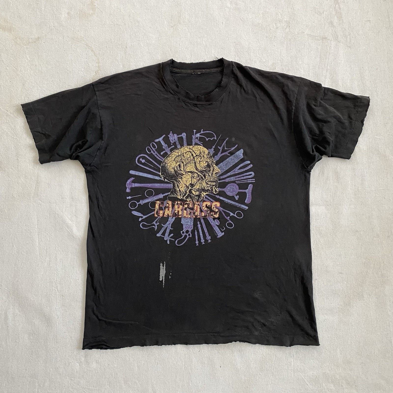 Fruit Of The Loom Vintage 90s Carcass Necroticism Death Metal Band T-Shirt XL Size US XL / EU 56 / 4 - 1 Thumbnail