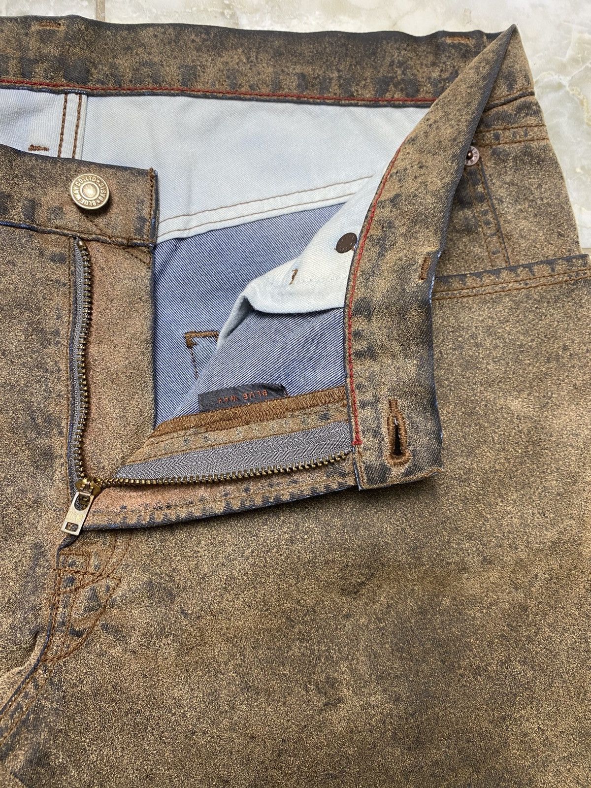 Japanese Brand 🇯🇵 Japanese Brand Blueway Leather Jeans Size US 34 / EU 50 - 10 Thumbnail