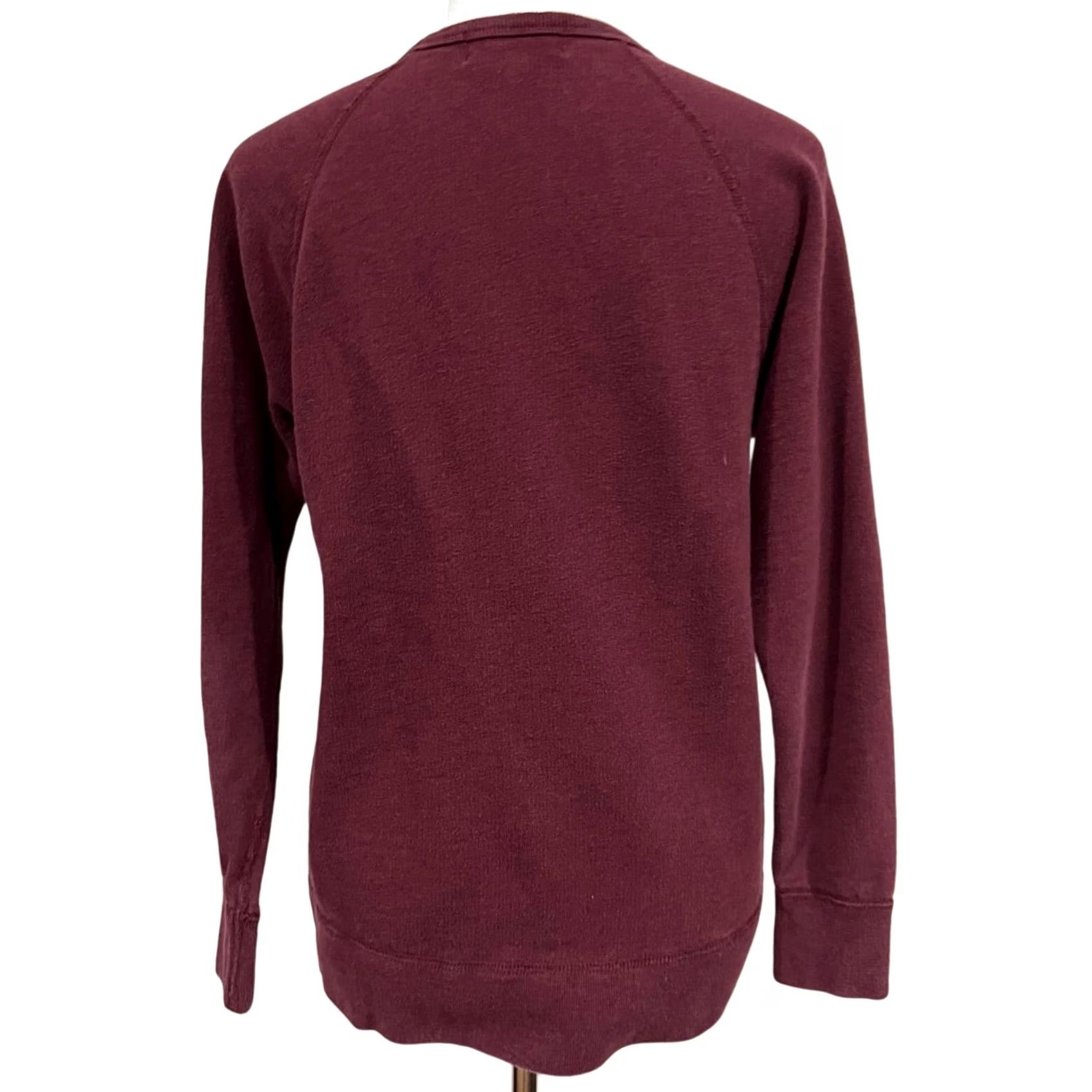 J.Crew J.CREW Women's Tunic Sweatshirt Side Zippers Burgundy Red Cotton Pullover XS Shirt Womens Regular 100% Cotton Zipper Tunic Red Burgundy XS Size XS / US 0-2 / IT 36-38 - 4 Thumbnail