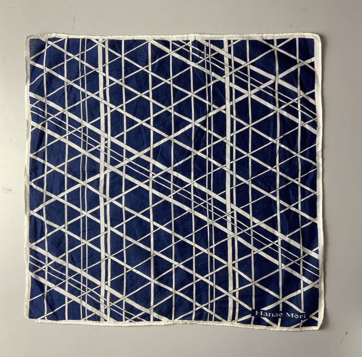 Hanae Mori Hanae Mori Striped Inidigo Bandana Handkercheif Size ONE SIZE - 4 Thumbnail