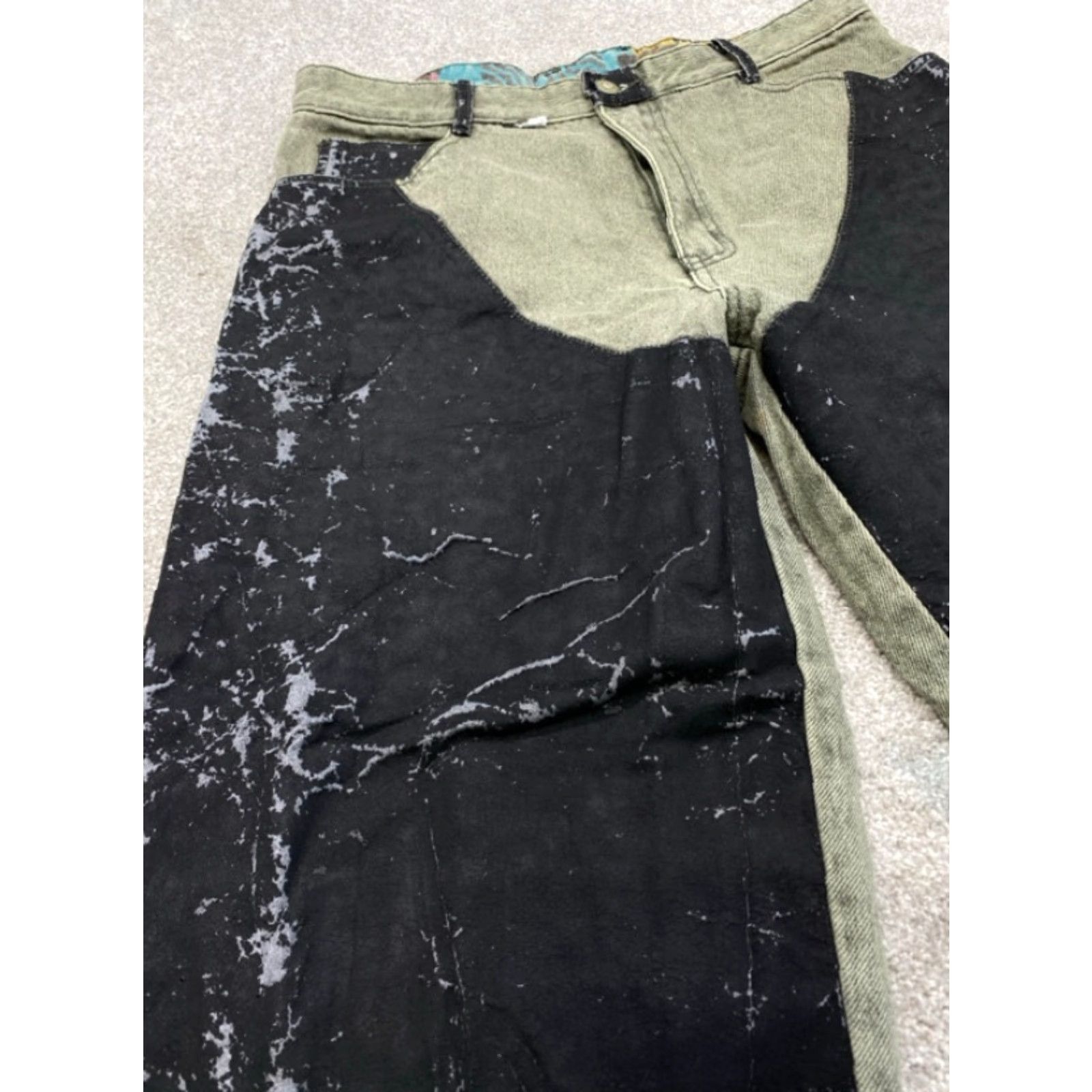 Denime VINTAGE Fresh Threadz Jeans Men 32x34 Black Denim Straight Leg 5-Pocket Design Slim Jeans Mens Black 90s Style Size US 32 / EU 48 - 4 Thumbnail