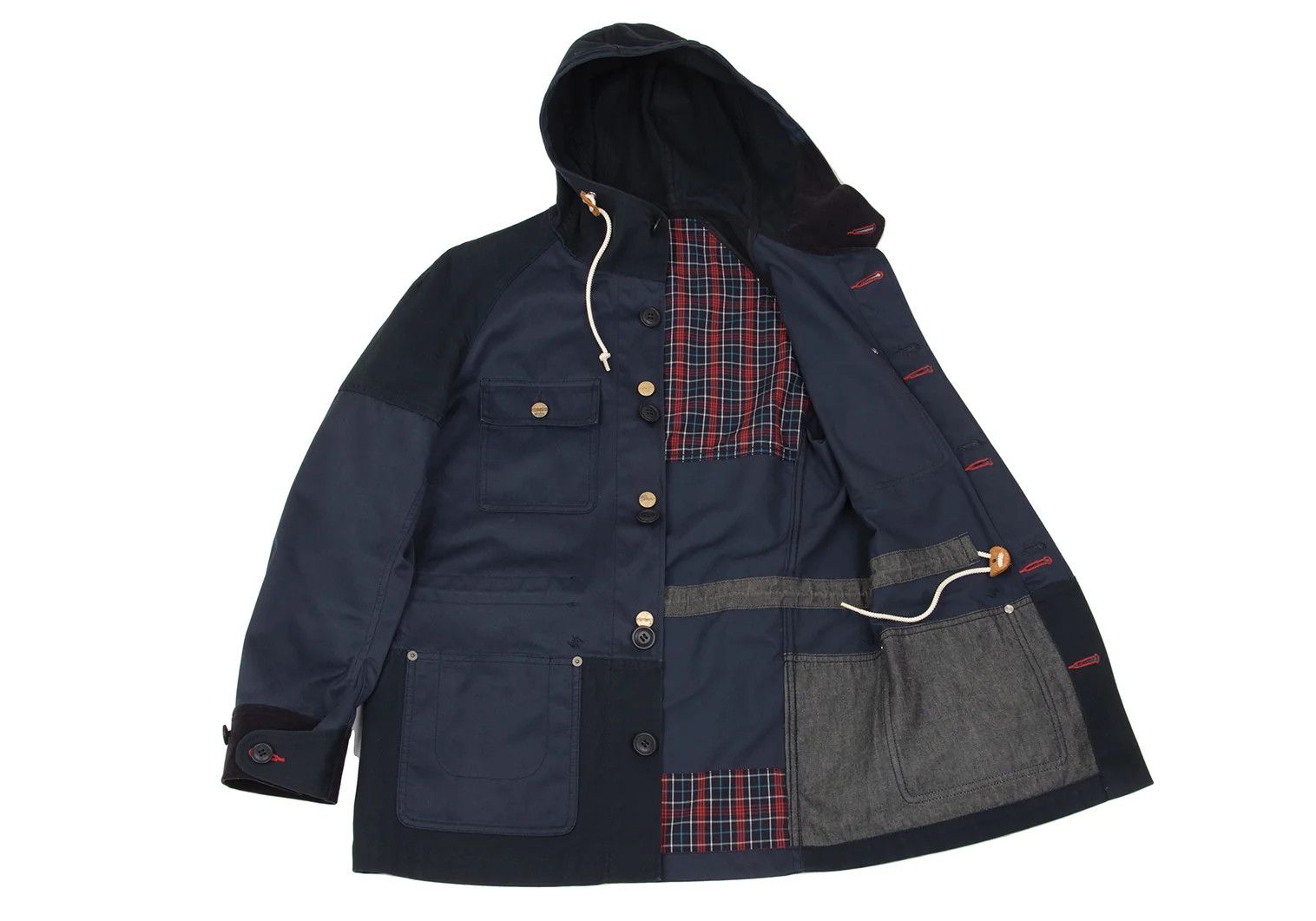Junya Watanabe Color Block Hoodie Coverall in Navy, Size XS Size US XS / EU 42 / 0 - 13 Thumbnail