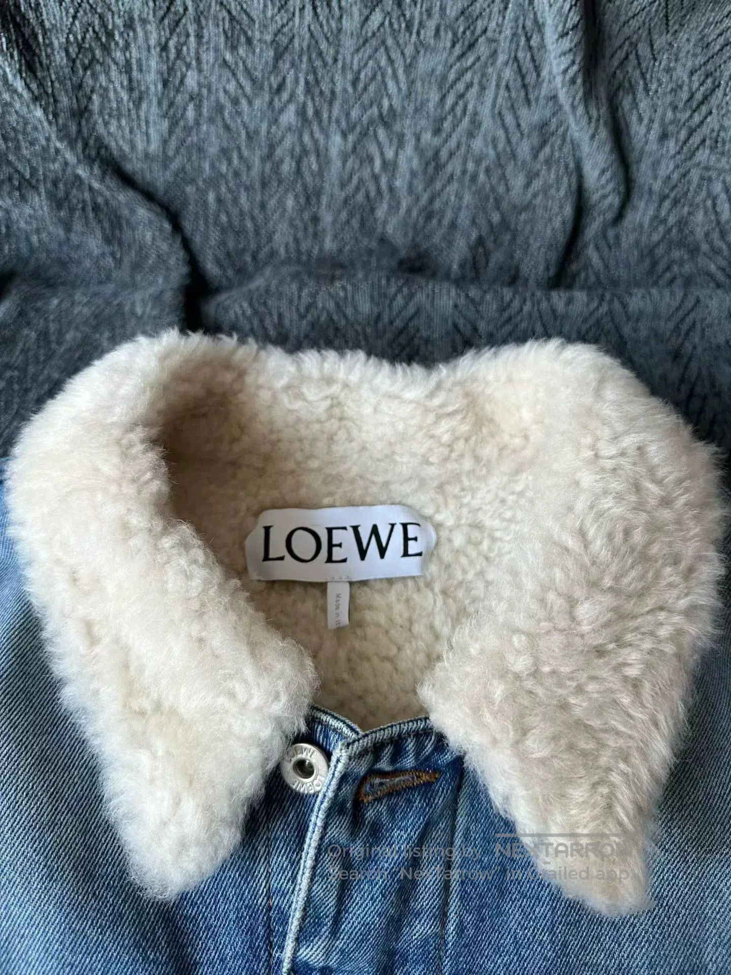 Loewe Loewe Shearling Collar Denim Jacket. Size US XL / EU 56 / 4 - 4 Thumbnail