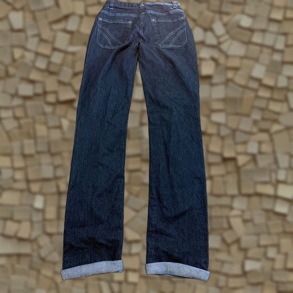 Vintage Apparel Collection Jeans Women's Size 0 Blue Denim Cuffed Straight Leg Size 25" / US 0 / IT 36 - 1 Thumbnail