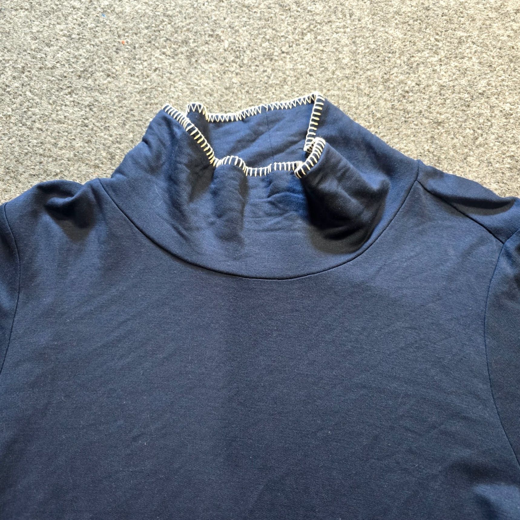 J. Jill J Jill Top Womens Medium Blue Tranquility Fleece Casual Sweatshirt Embroidery Shirt Pullover Womens M Blue Embroidered Classic Fall Winter Spring - Size M / US 6-8 / IT 42-44 - 2 Thumbnail