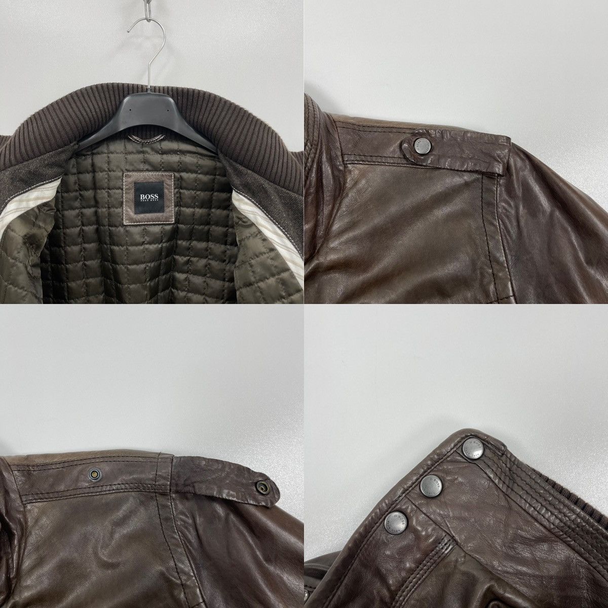 Hugo Boss Hugo Boss Noakh Lamb Leather Pocket Jacket Brown Size US M / EU 48-50 / 2 - 8 Thumbnail