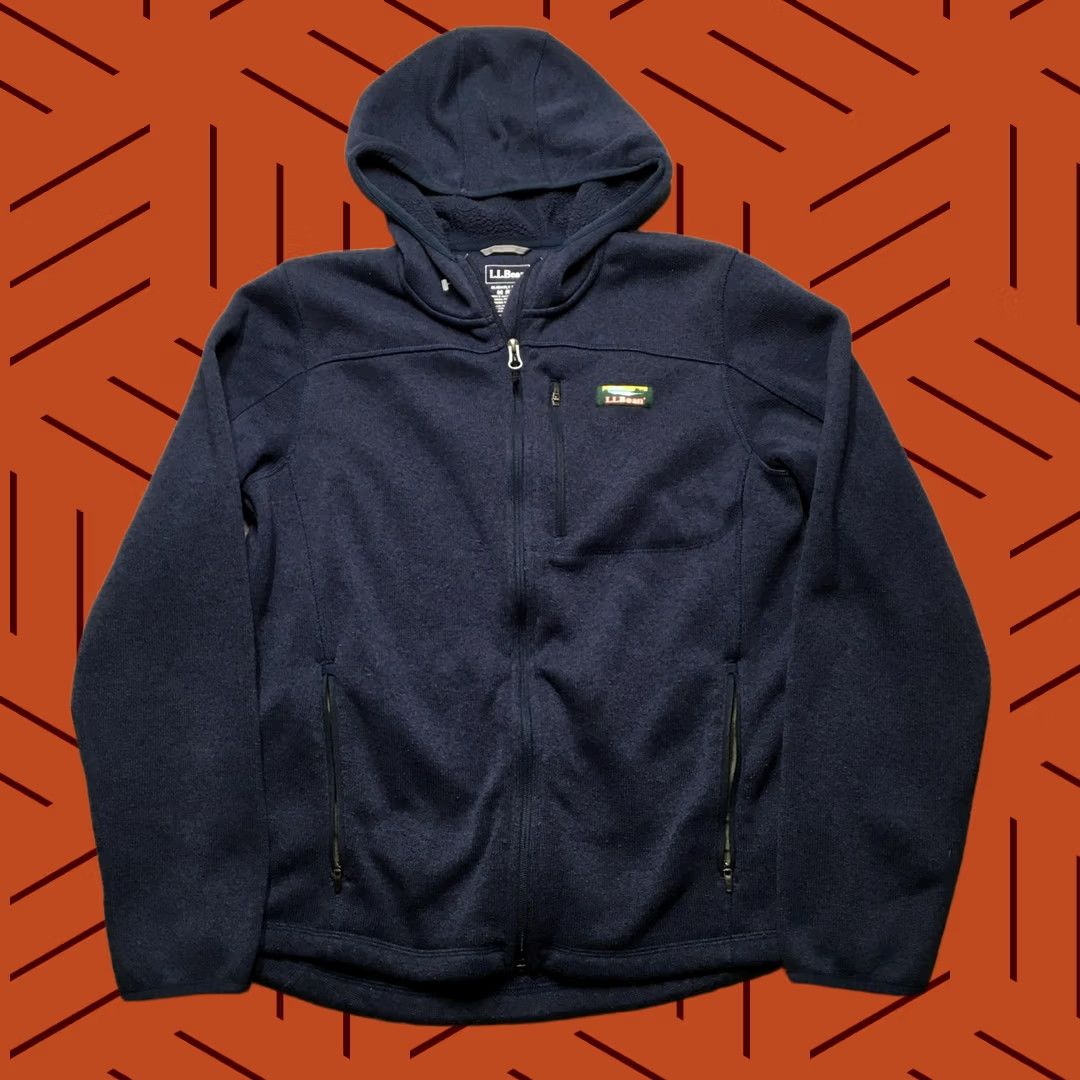 Vintage L.L.Bean Jacket Mens Medium Blue Hooded Fleece Full Zip Slightly Fitted Size US M / EU 48-50 / 2 - 1 Thumbnail