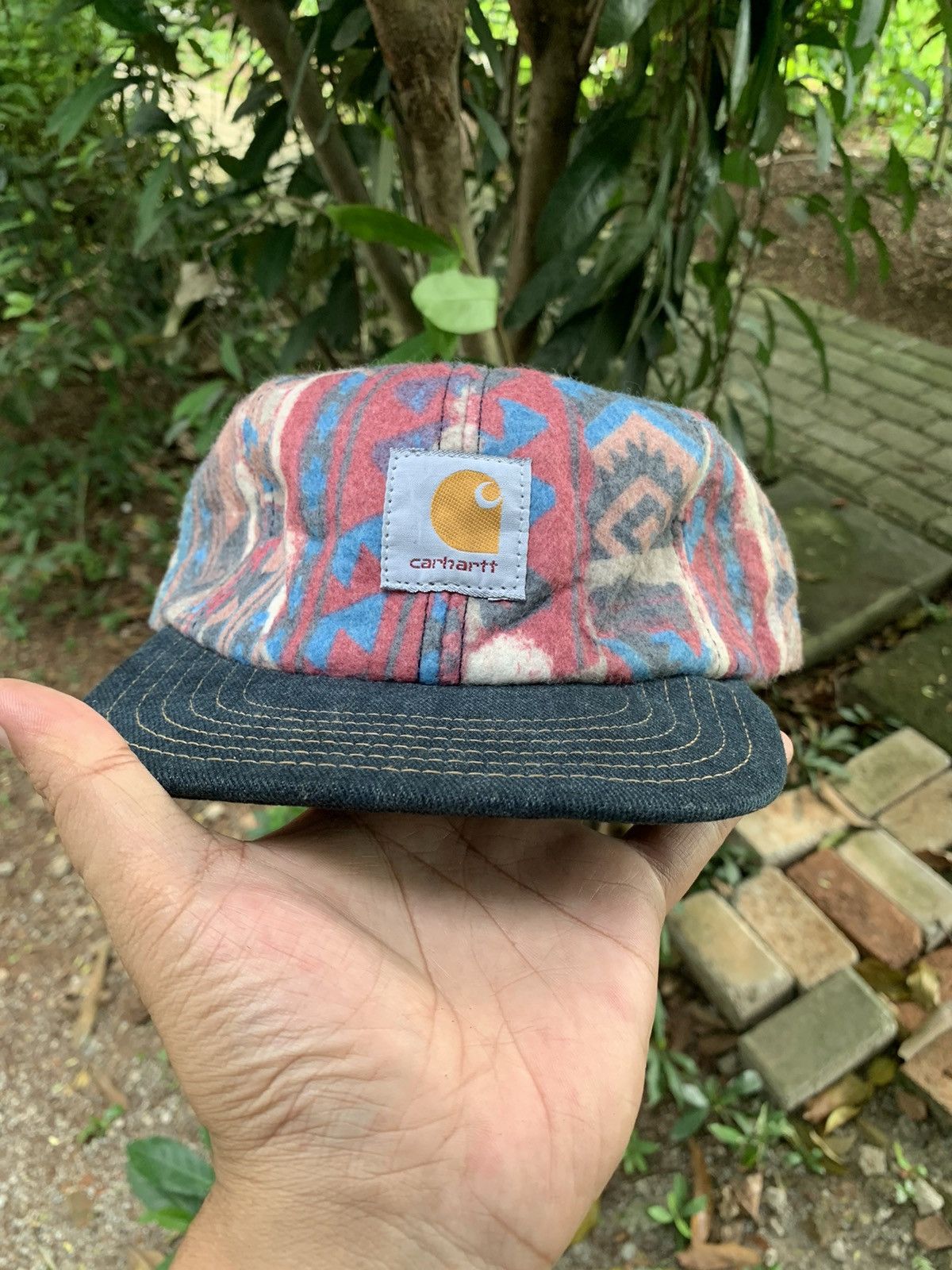Carhartt Vintage 90s Carhartt Aztec Blanket Hat Cap Size ONE SIZE - 7 Thumbnail